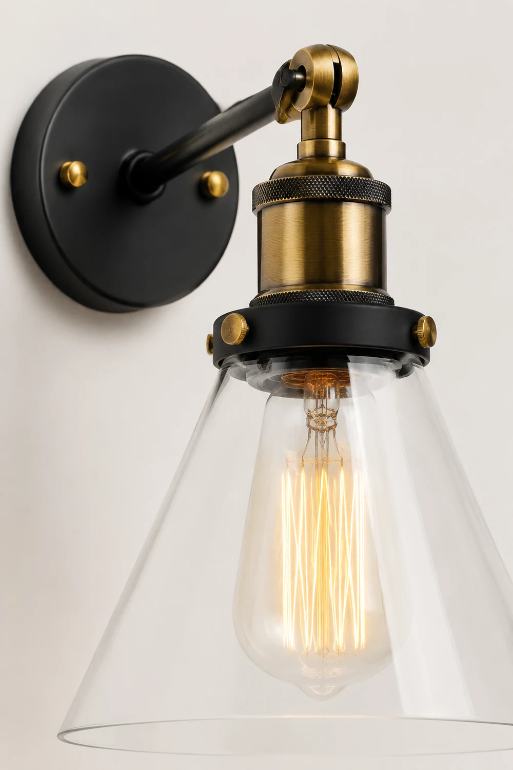 Brady Wandleuchte verstellbar, Metall&Glas - Lumpaz