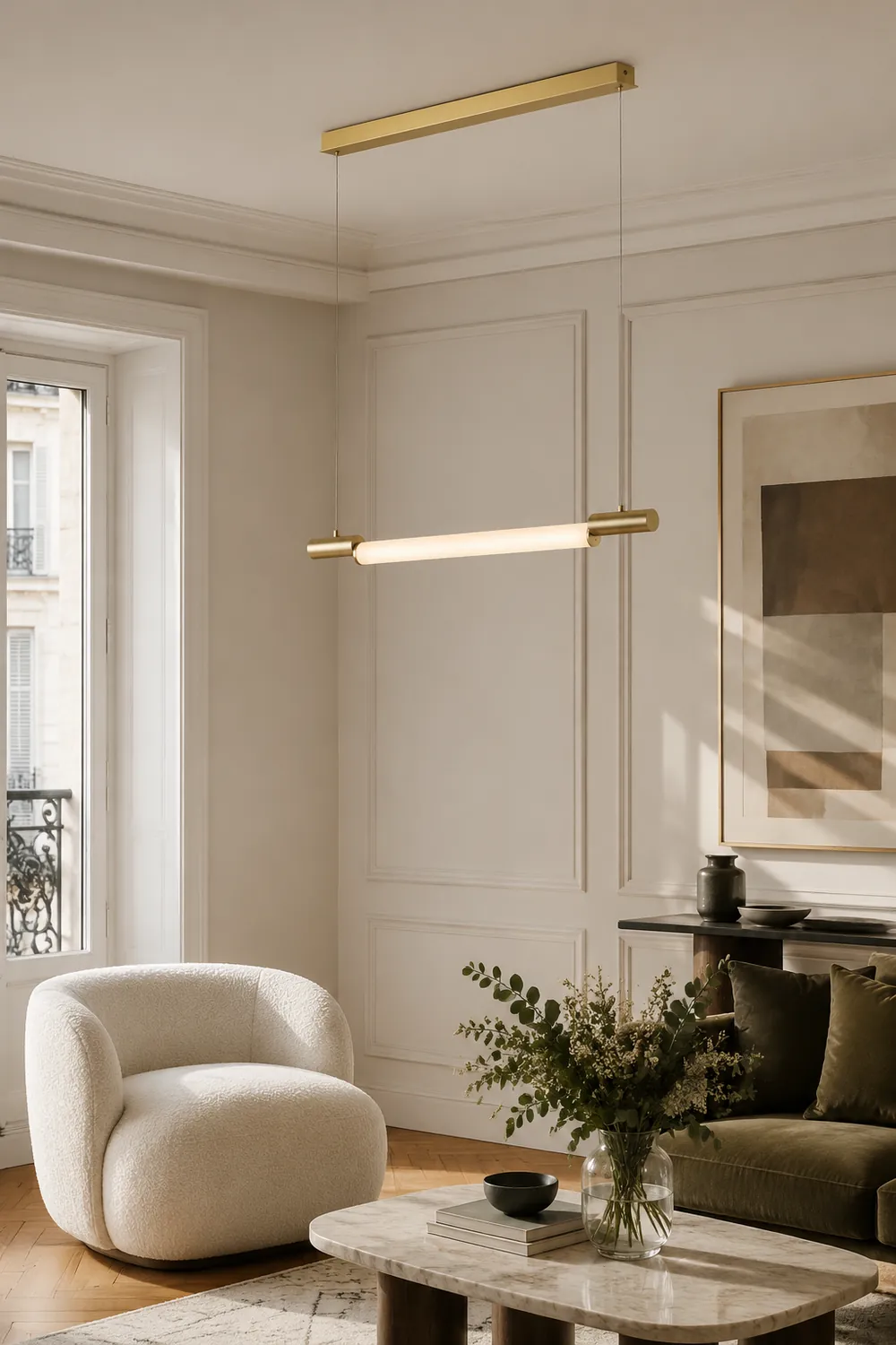 Edge Pendelleuchte, Aluminium & PVC, L 120CM - Lumpaz