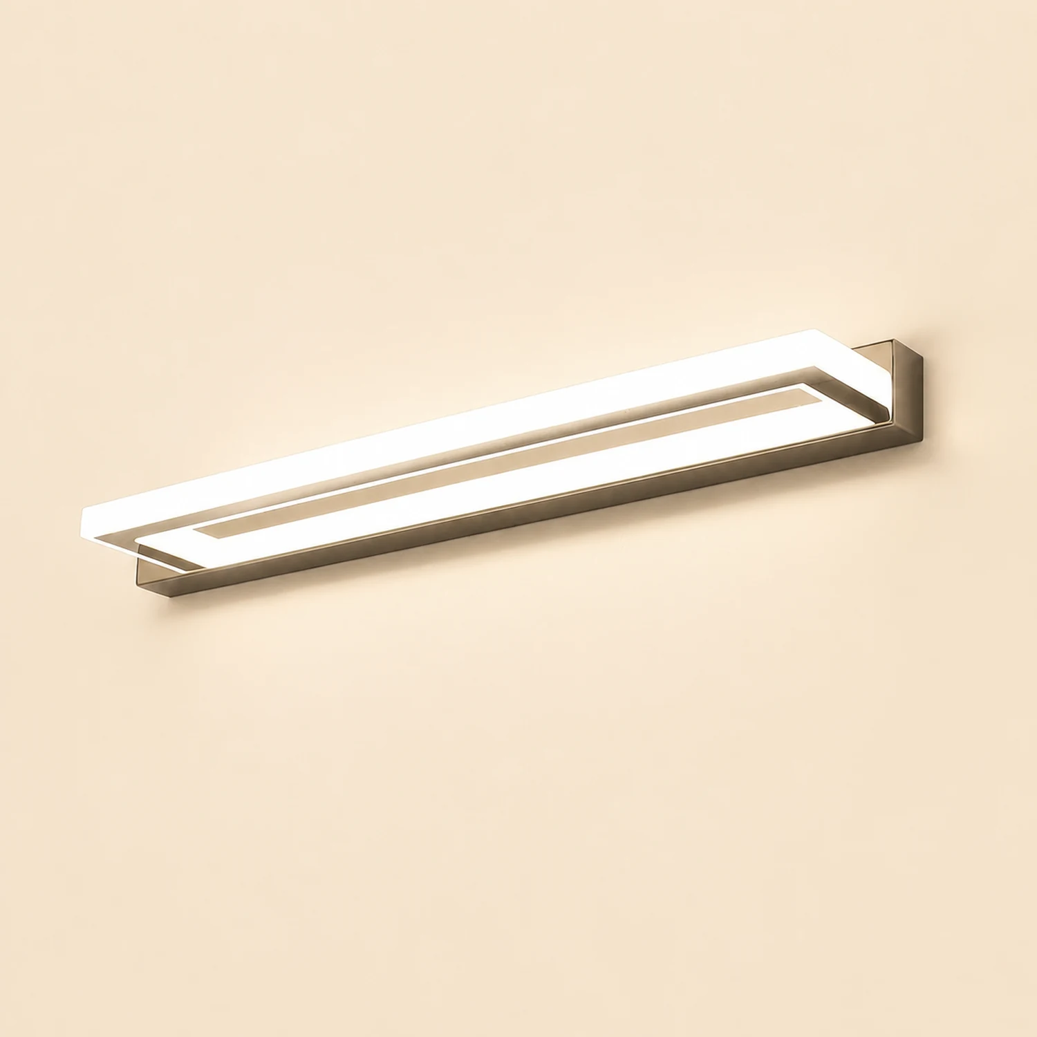 Leigh Rechteckige Spiegelfront Waschtisch-Wandleuchte, L 42/52/62/72CM - Lumpaz