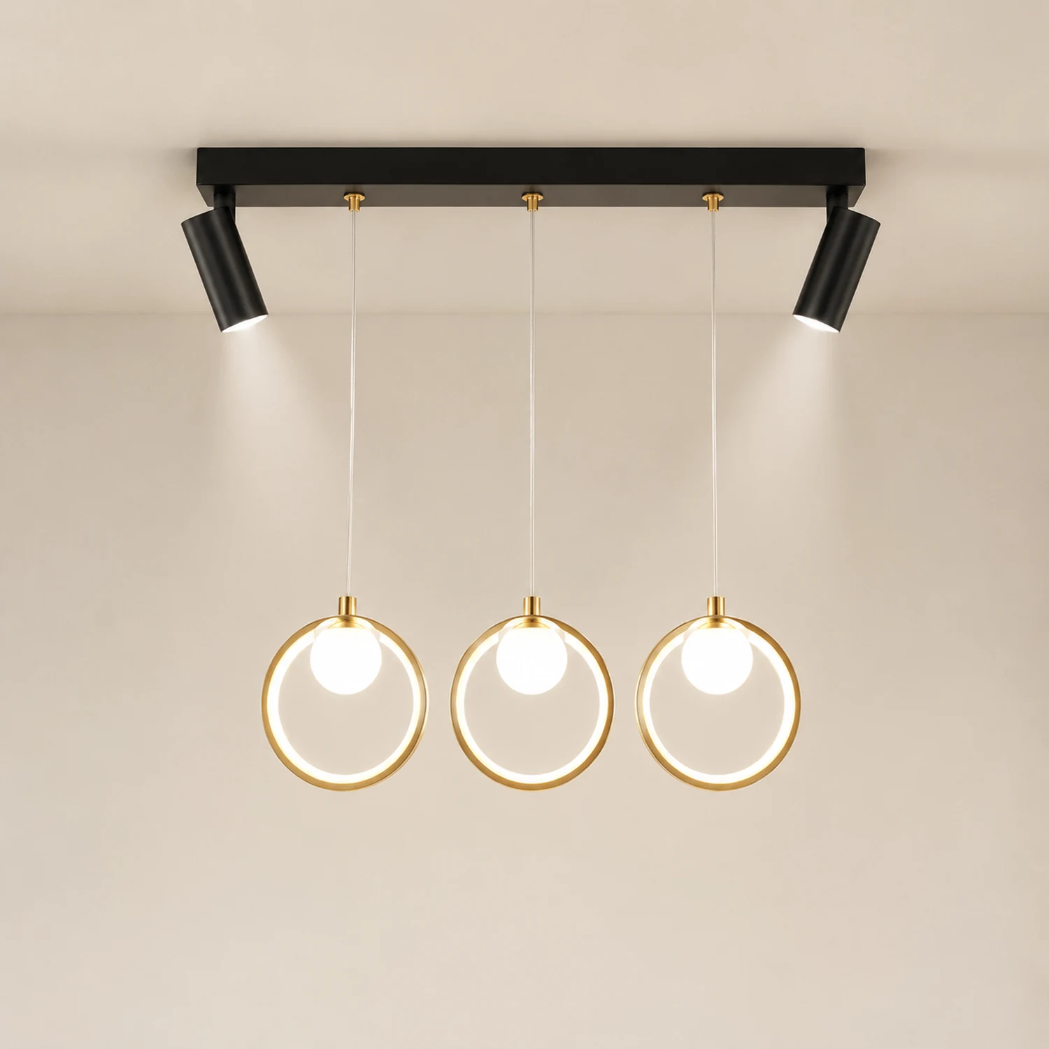 Moderne Nordische Ring Kronleuchter Pendelleuchte für Esszimmer & Restaurant - Lumpaz