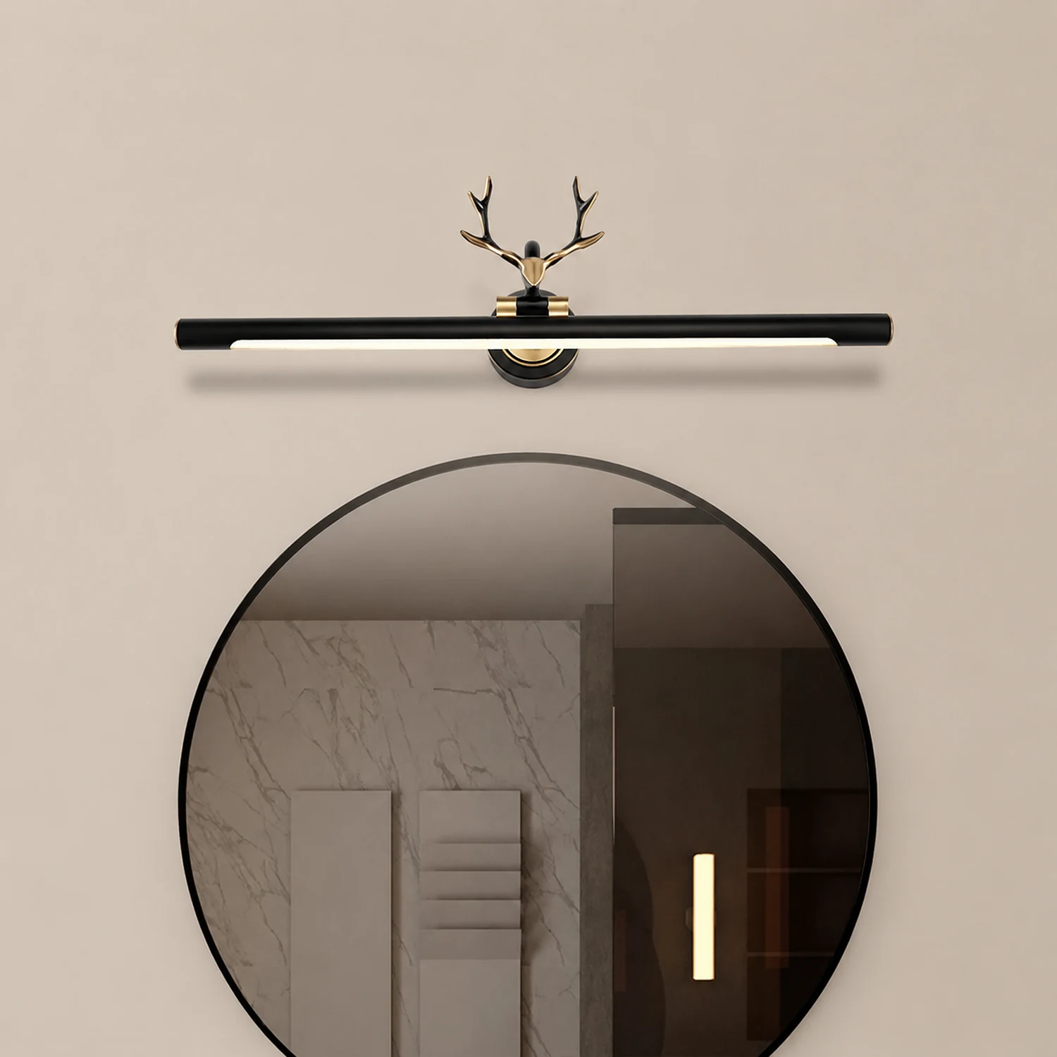 Leigh Hirsch Spiegelfront Waschtisch-Wandleuchte, L 44/57/76CM - Lumpaz