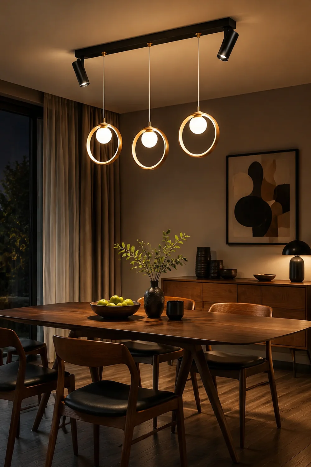 Moderne Nordische Ring Kronleuchter Pendelleuchte für Esszimmer & Restaurant - Lumpaz