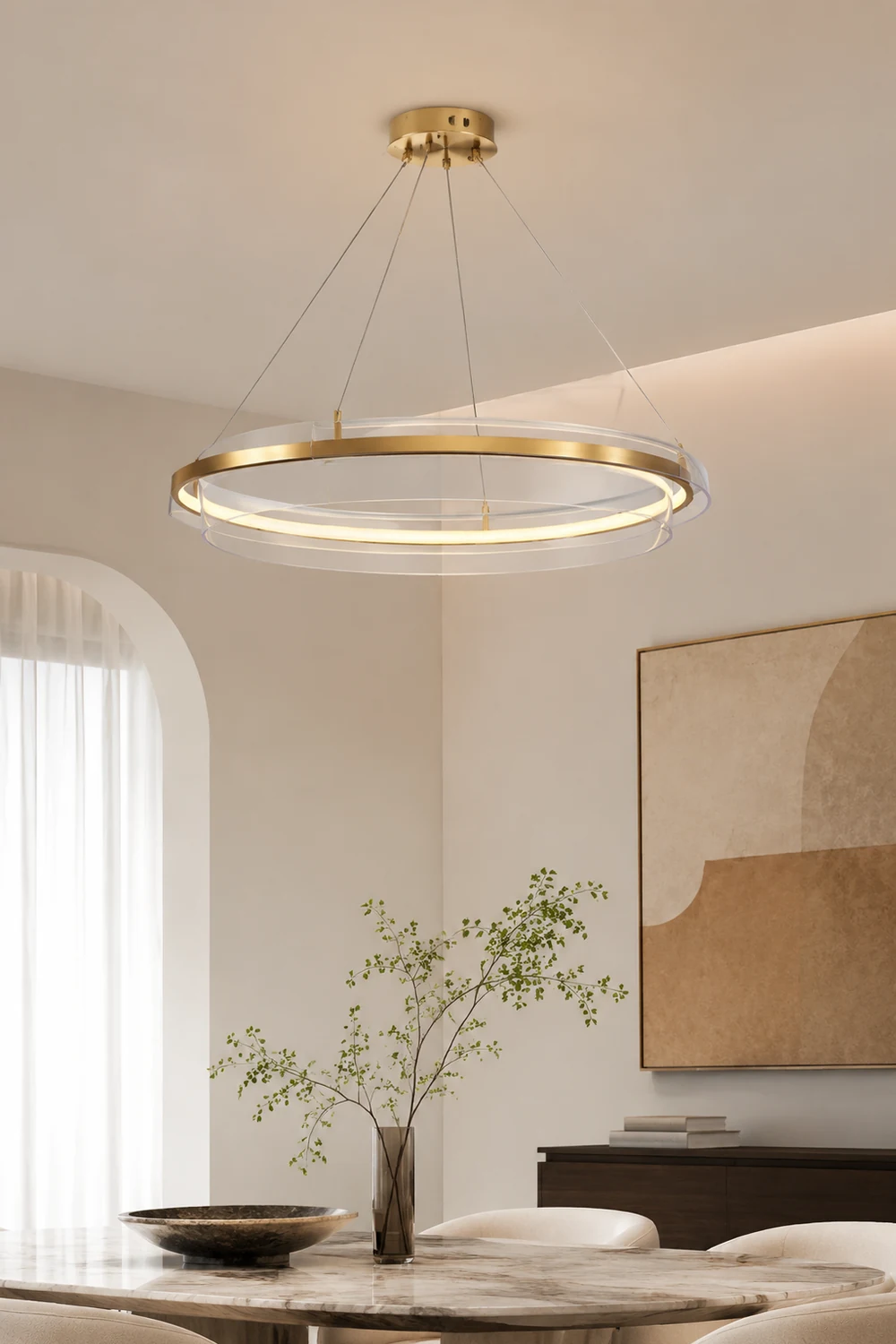 Arisha Pendelleuchte Farbe Temperatur Schaltbar 1/2 Ring, ∅50/75cm - Lumpaz