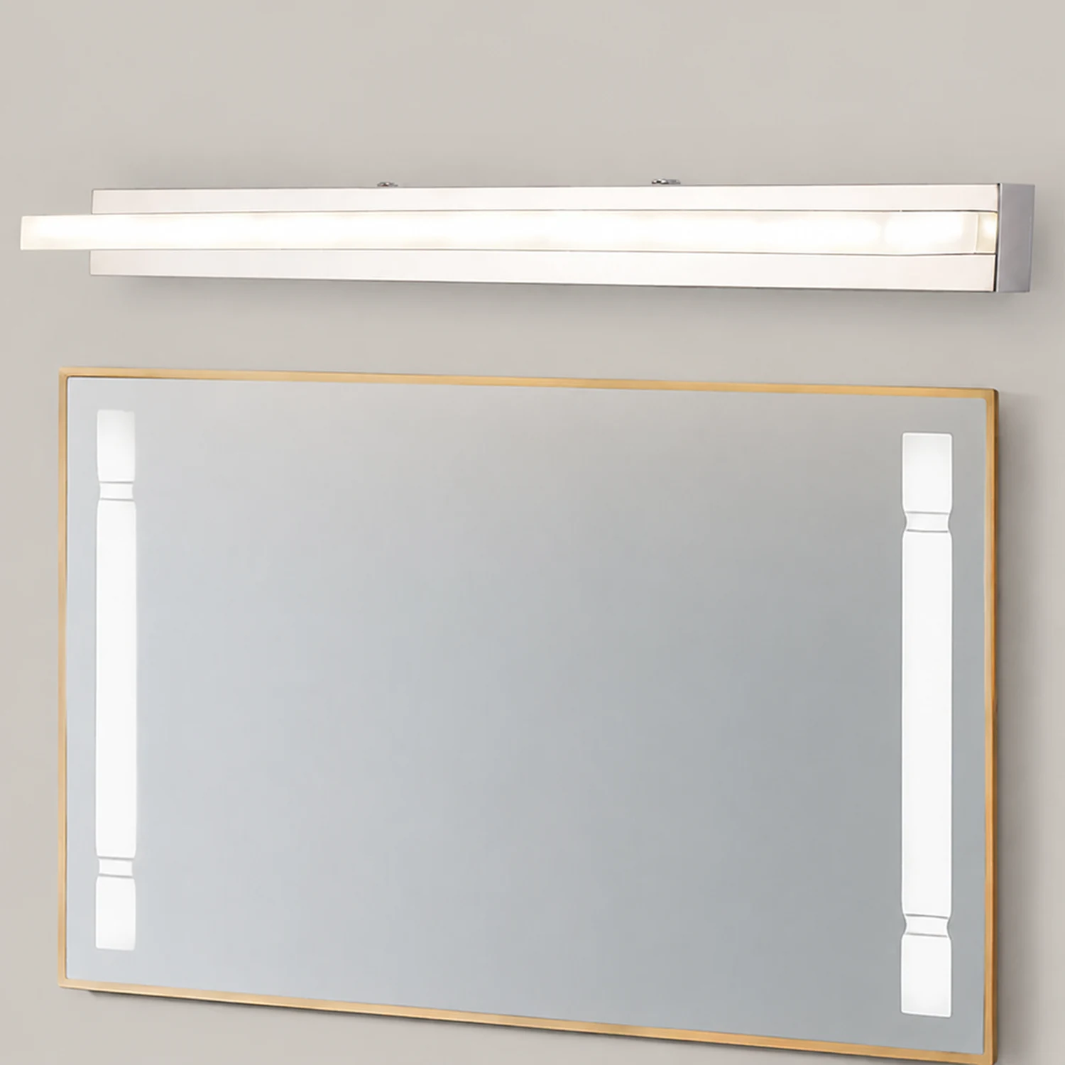 Leigh Rechteckige Spiegelfront Waschtisch-Wandleuchte, L 42/52/62/72CM - Lumpaz