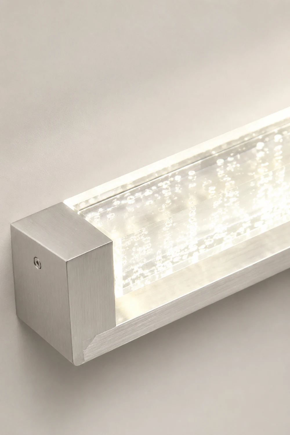 Leigh Transparente Rechteckige Spiegelfront Waschtisch-Wandleuchte, 30/46/52/62CM Lang - Lumpaz
