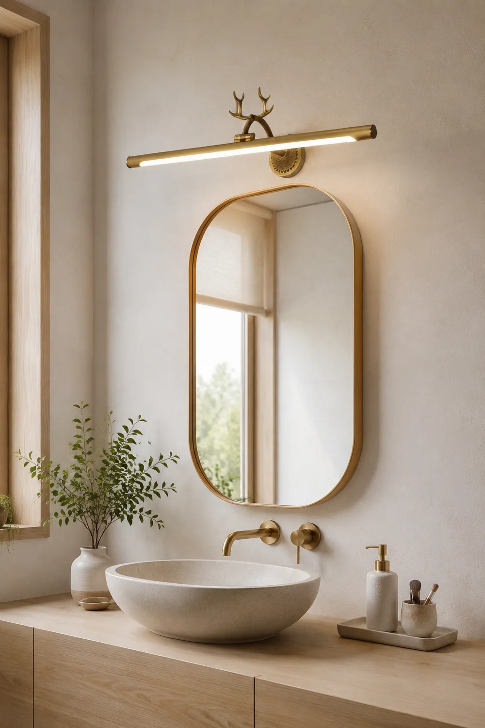 Leigh Hirsch Spiegelfront Waschtisch-Wandleuchte, L 35/45/60/75/100CM - Lumpaz