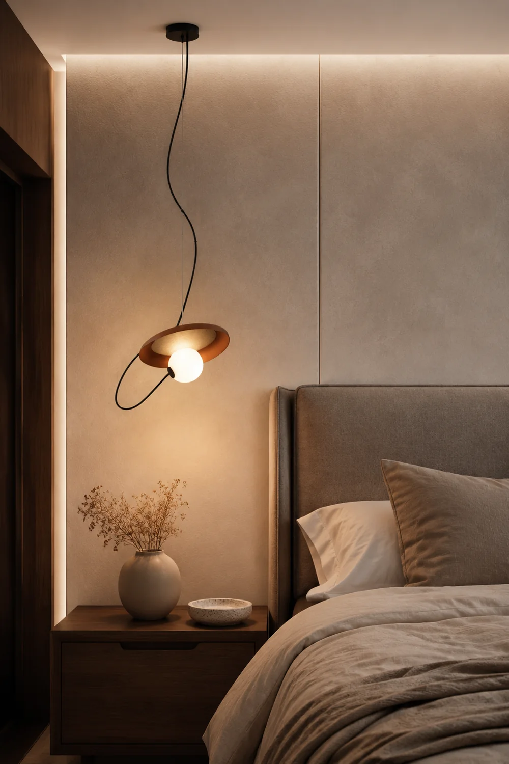 Nordic Creative Metal Bedside Chandelier Pendelleuchte für Schlafzimmer, Esszimmer - Lumpaz