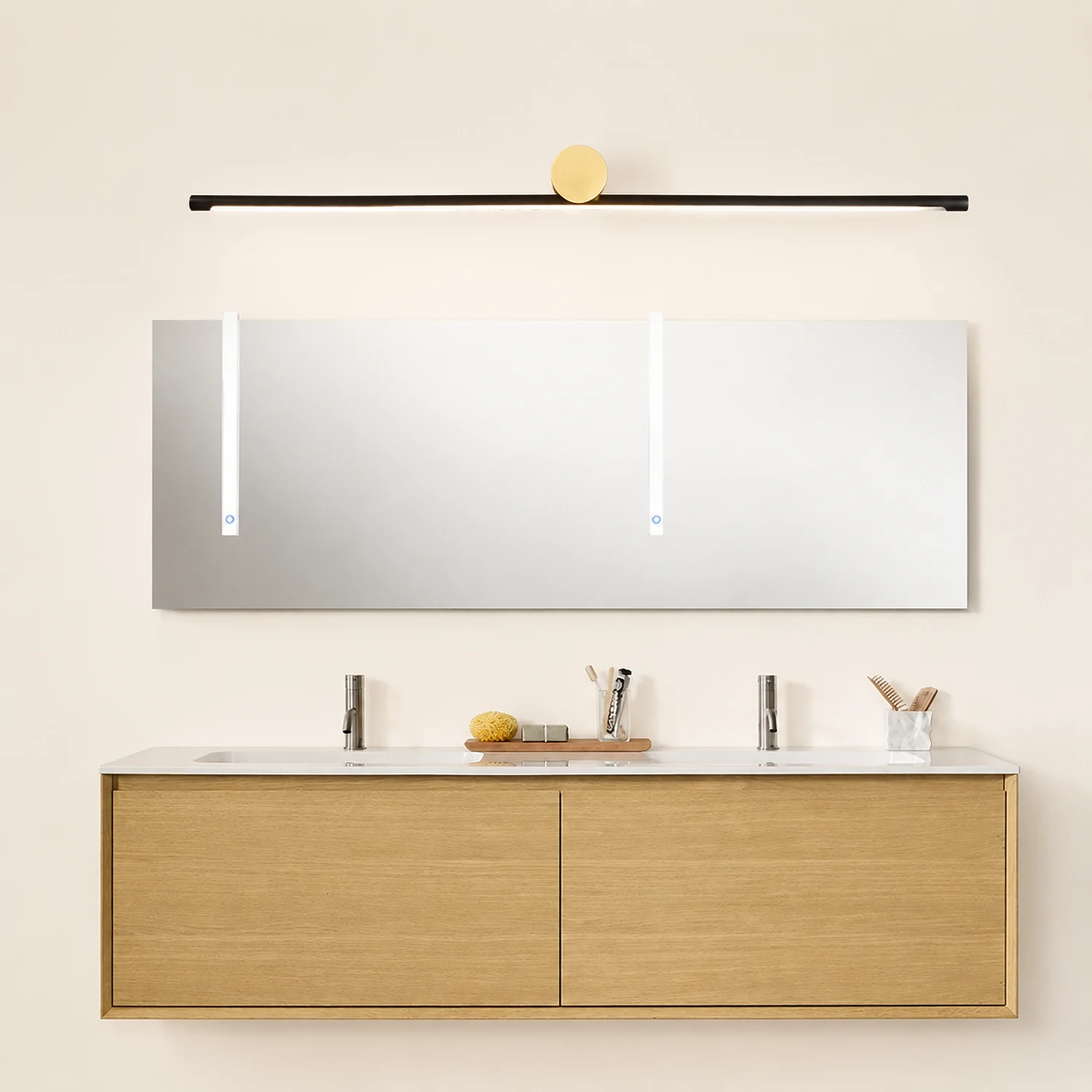 Leigh Wandlampe Spiegelfront 2 Farbe, 40/60/80/100cm - Lumpaz