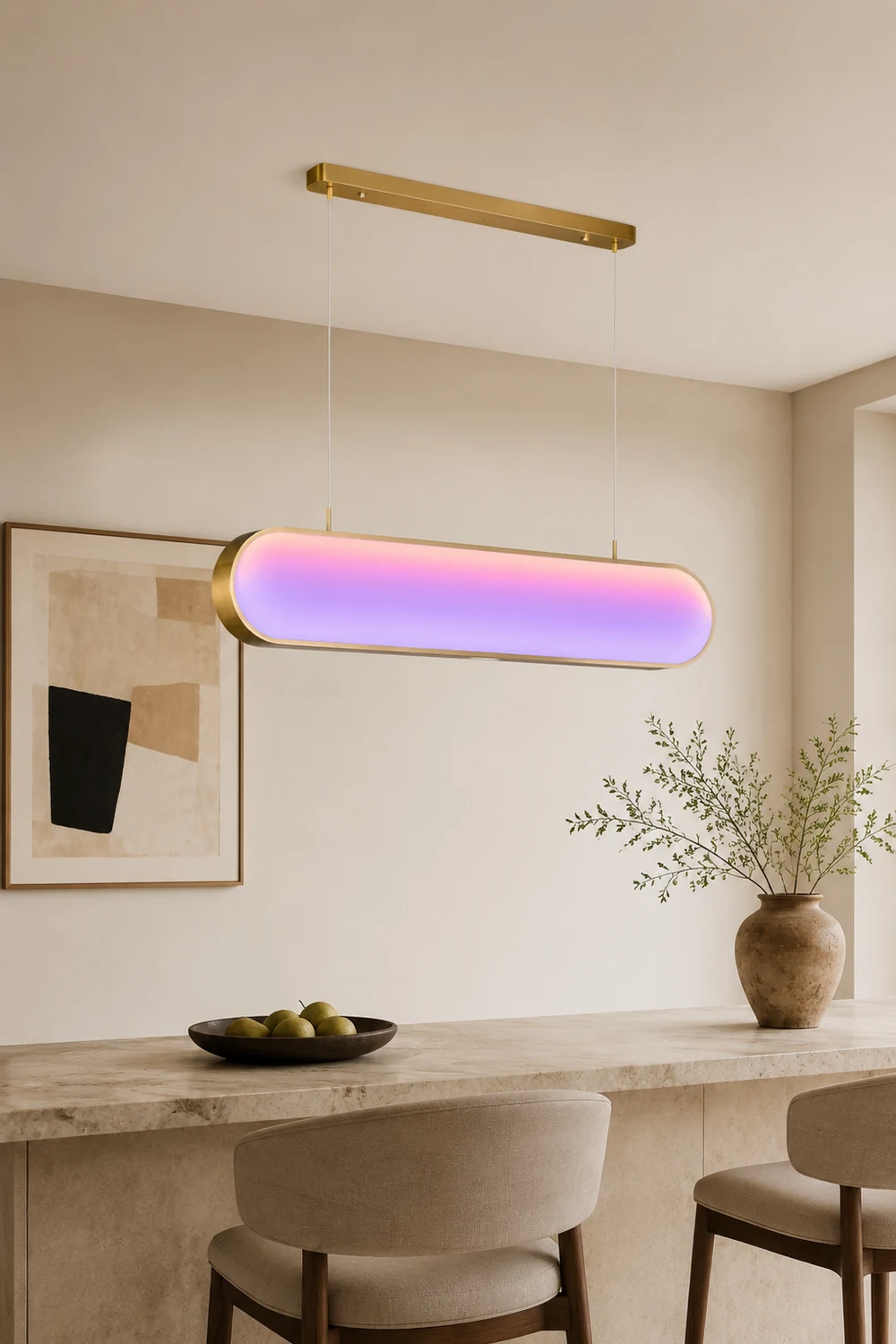 Morandi Siebenfarbiger Balken Pendelleuchte, ∅100/120cm - Lumpaz