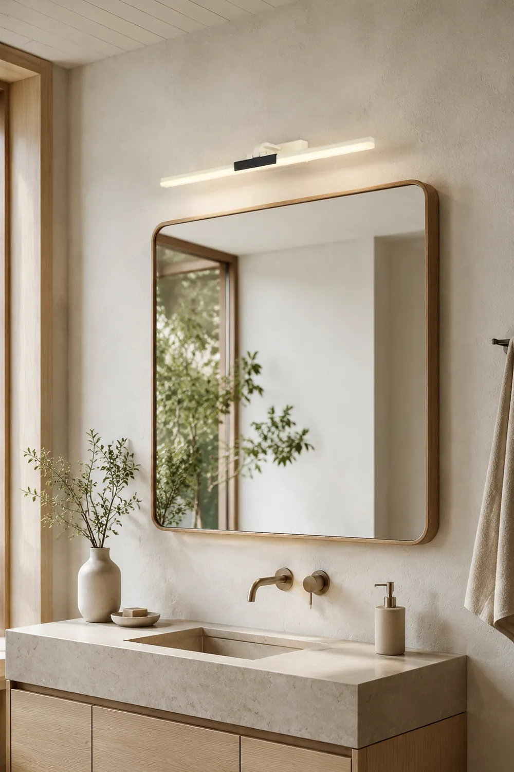 Edge Spiegelfront Waschtisch-Wandleuchte, L 40/50/60/70CM - Lumpaz