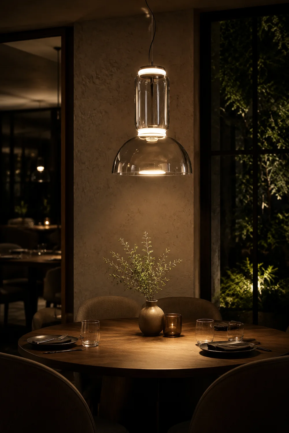 Hailie Glas Pendelleuchte, ∅40CM, L 53CM - Lumpaz