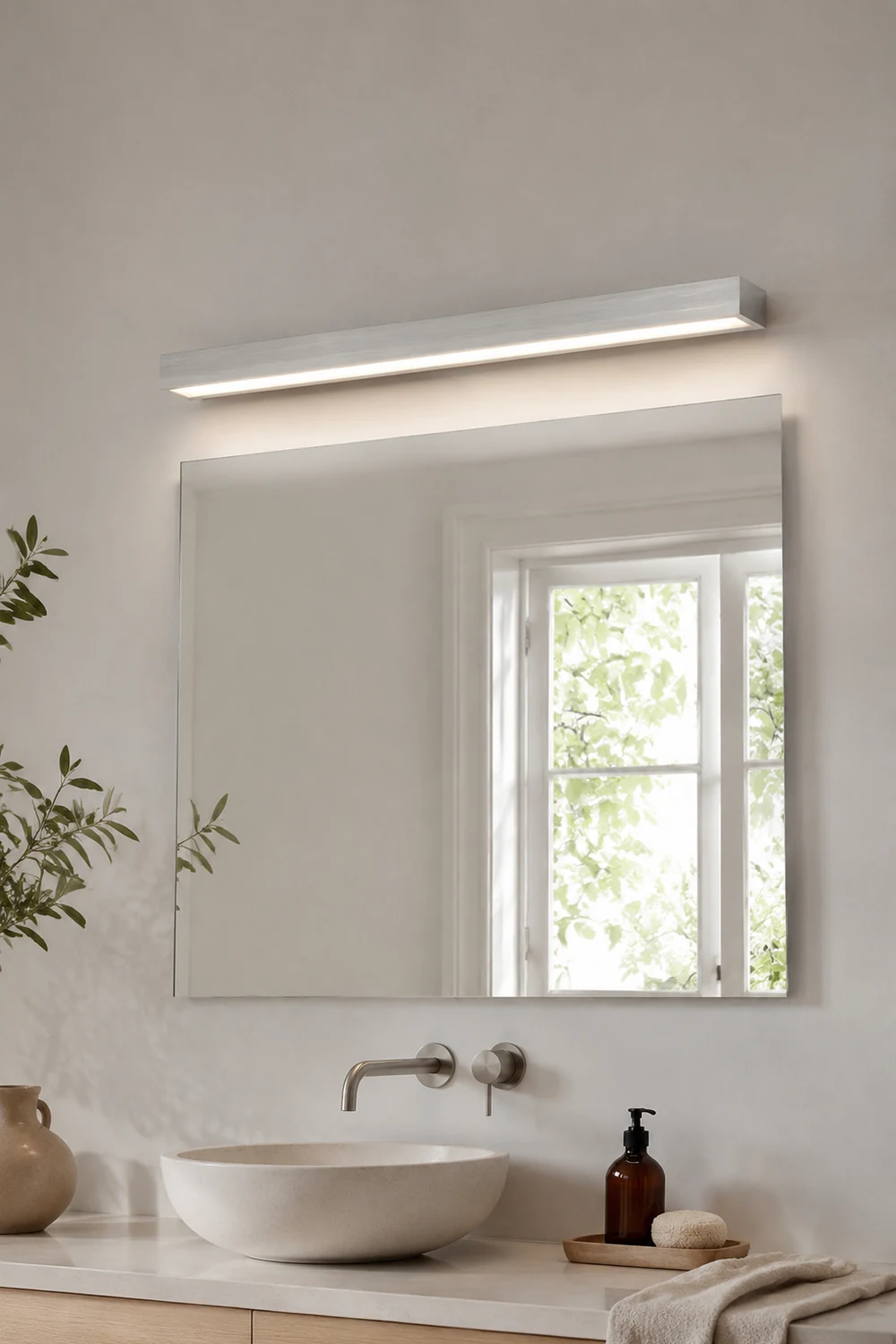 Edge Rechteckige Spiegelfront Wandleuchte, Metall, L40/50/60/70CM - Lumpaz