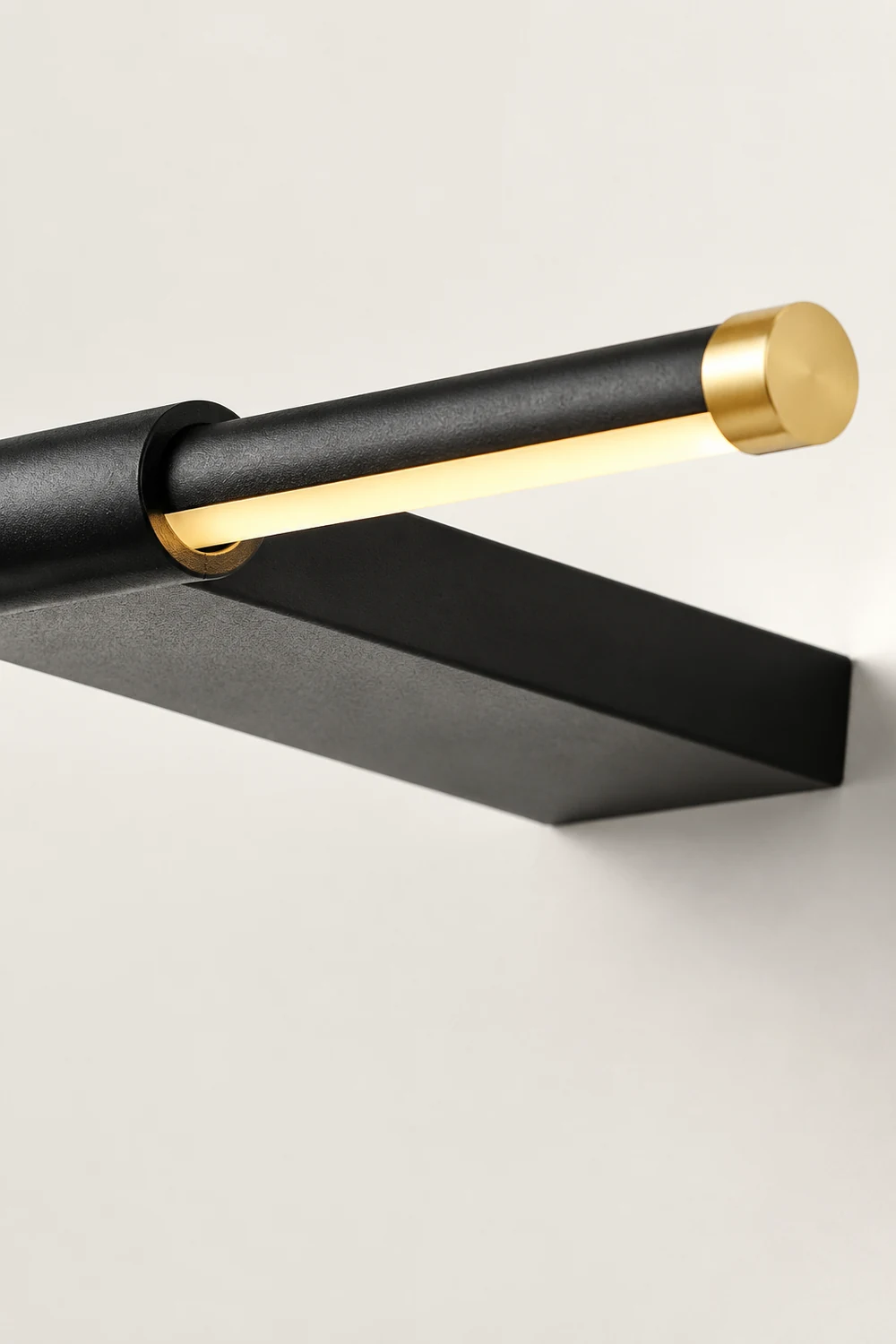 Edge Spiegelfront Waschtisch-Wandleuchte, Schwarz & Gold, L 40/50/60/70CM - Lumpaz