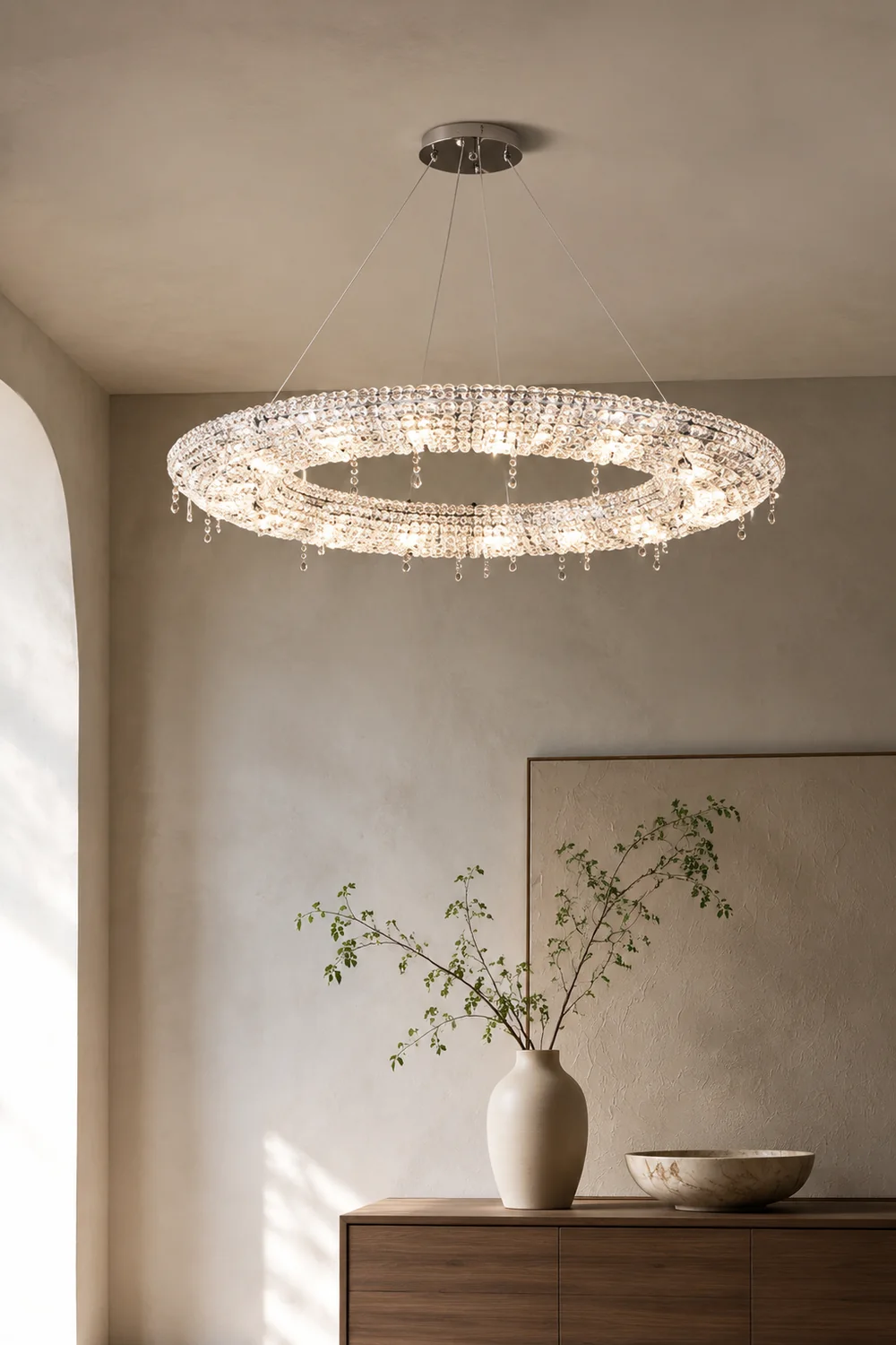 Kristy Kristall Pendelleuchte Fernbedienung Dimmbar, ∅60/80cm - Lumpaz