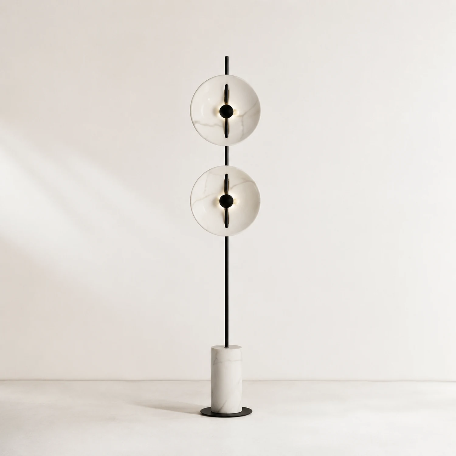 Salgado Stehleuchte, 2 -flammig, Marmor & Metall - Lumpaz