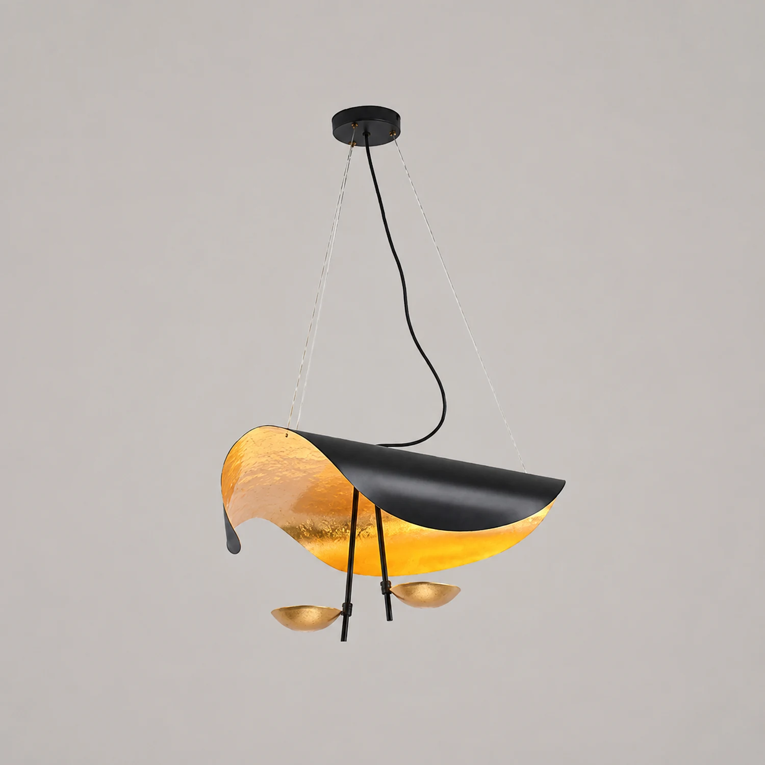 Eveline Pendelleuchte 2 Farben, Goldfolie, ∅40/60/80CM - Lumpaz