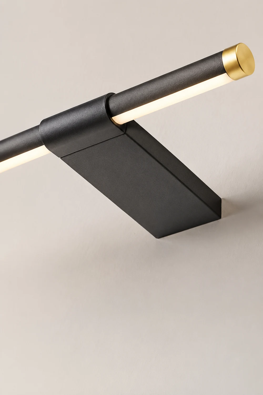 Edge Spiegelfront Waschtisch-Wandleuchte, Schwarz & Gold, L 40/50/60/70CM - Lumpaz