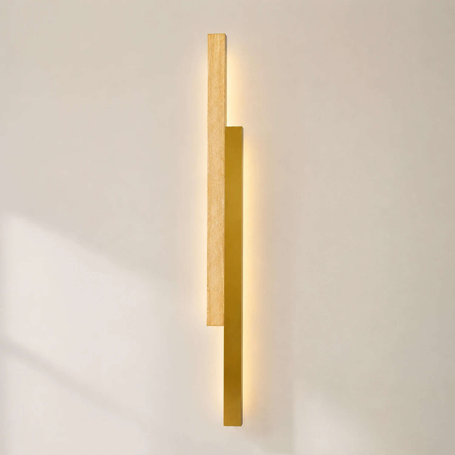 Ozawa Doppellinie Wandleuchte aus Holz, L40/60/100CM - Lumpaz