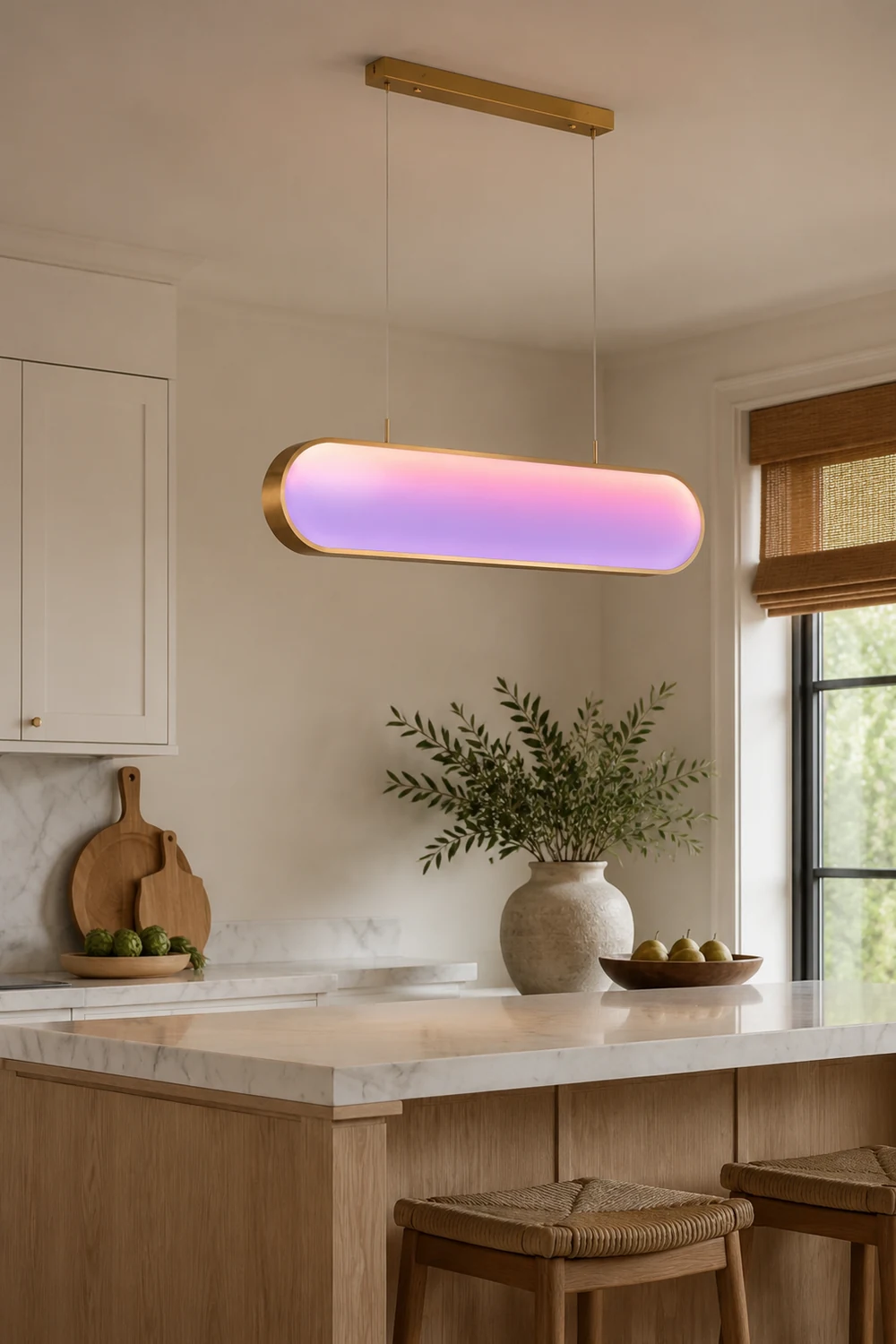 Morandi Siebenfarbiger Balken Pendelleuchte, ∅100/120cm - Lumpaz