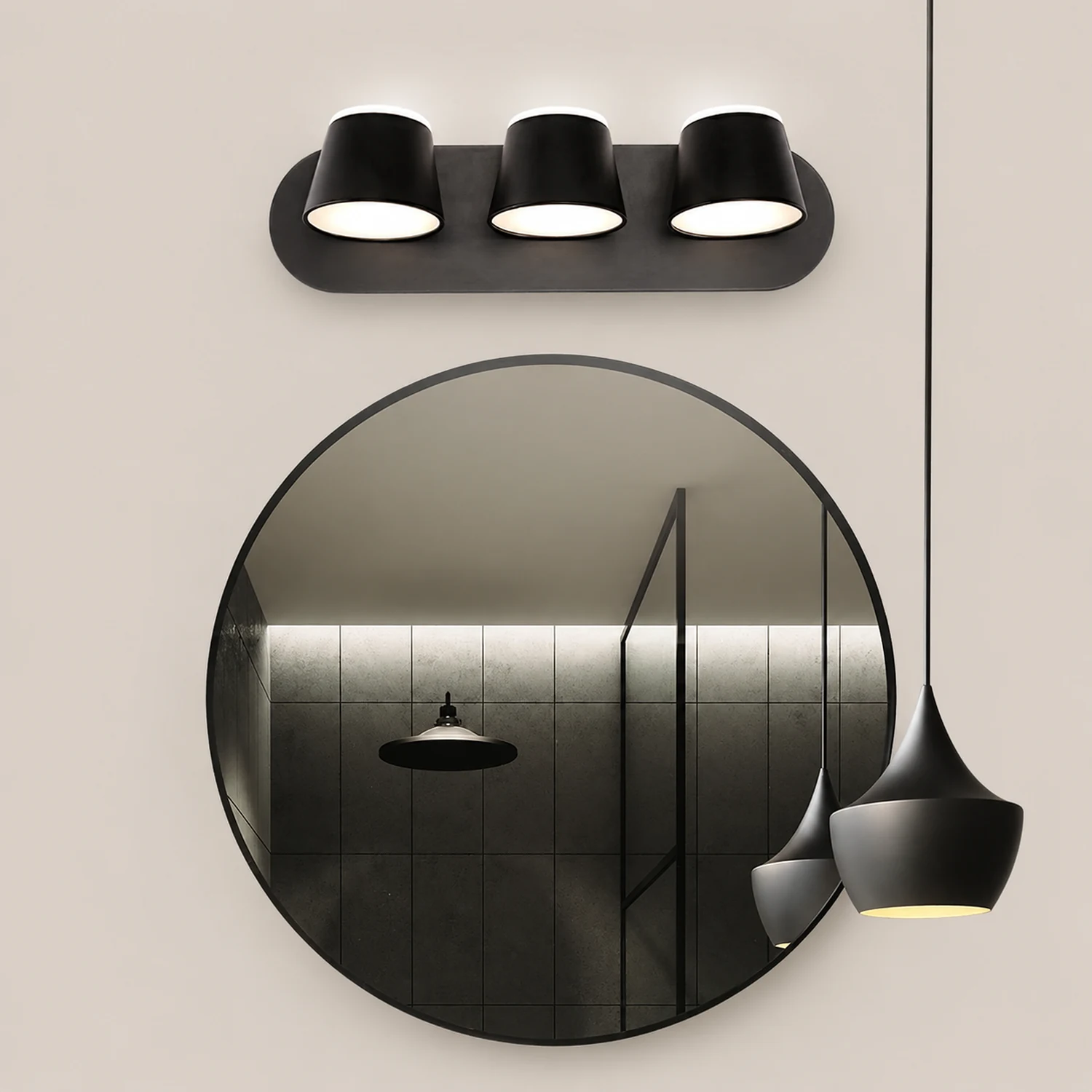 Cooley Metall-Spiegelfront Waschtisch-Wandleuchte, 1/2/3-flammig - Lumpaz
