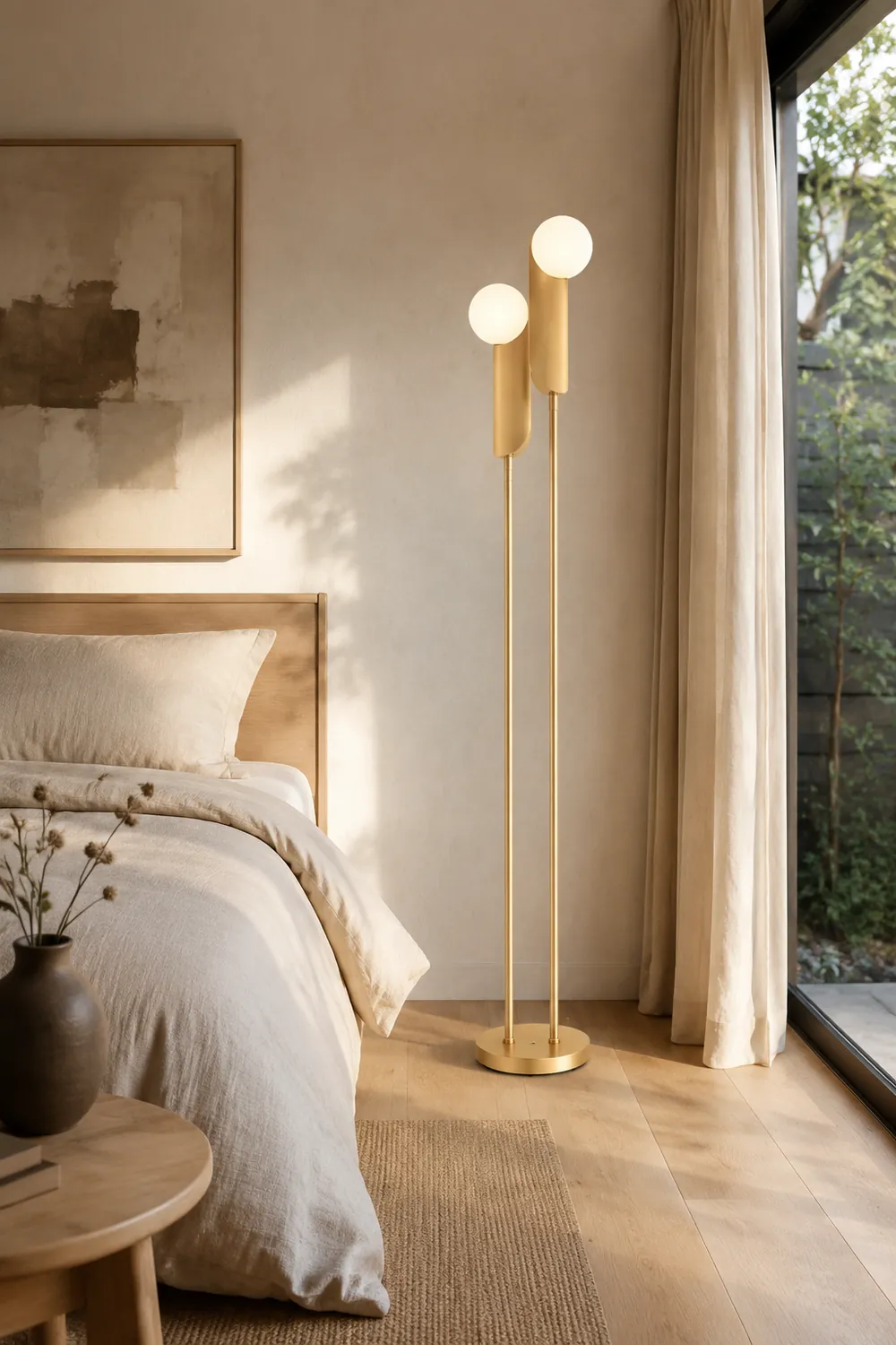 Salgado Stehlampe, Metall, 2-flammig, 165CM Lang - Lumpaz