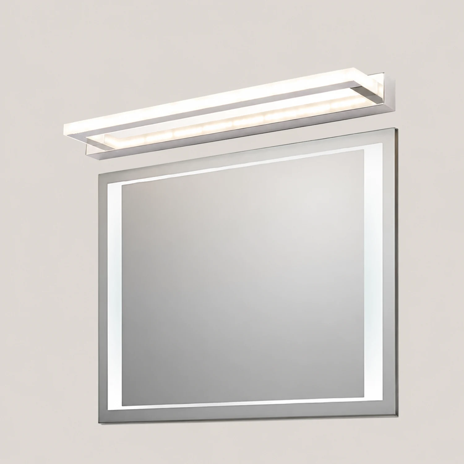 Leigh Rechteckige Spiegelfront Waschtisch-Wandleuchte, L 42/52/62/72CM - Lumpaz