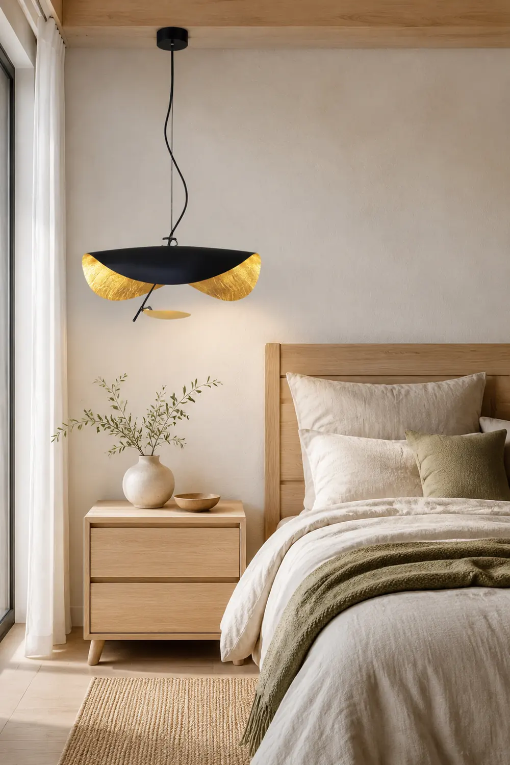 Eveline Pendelleuchte 2 Farben, Goldfolie, ∅40/60/80CM - Lumpaz