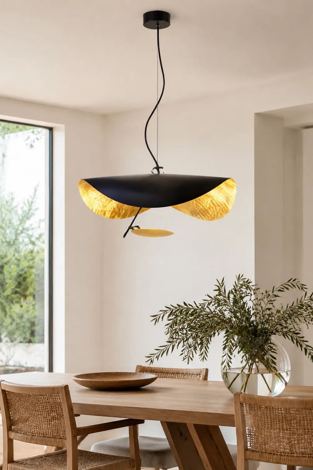 Eveline Pendelleuchte 2 Farben, Goldfolie, ∅40/60/80CM - Lumpaz