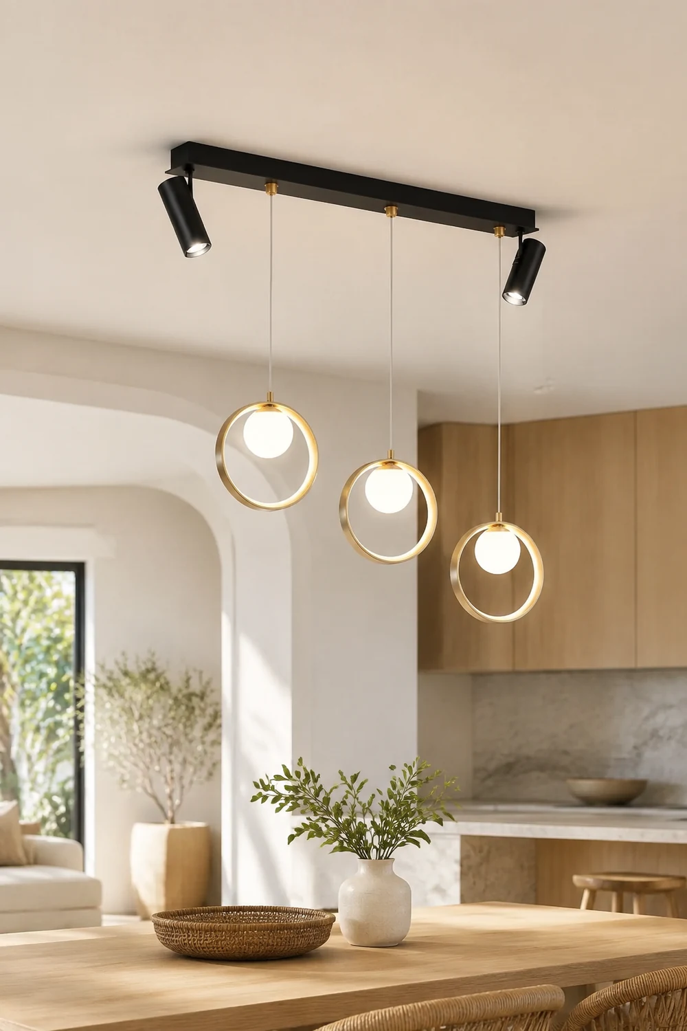 Moderne Nordische Ring Kronleuchter Pendelleuchte für Esszimmer & Restaurant - Lumpaz