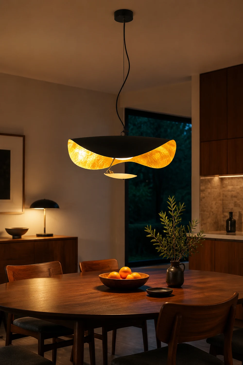 Eveline Pendelleuchte 2 Farben, Goldfolie, ∅40/60/80CM - Lumpaz
