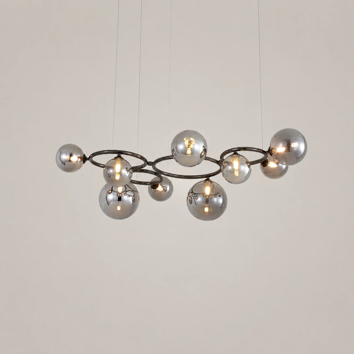 Valentina Pendelleuchte 4 Farbe, Metall & Glas, 5/7/9 Kopf - Lumpaz
