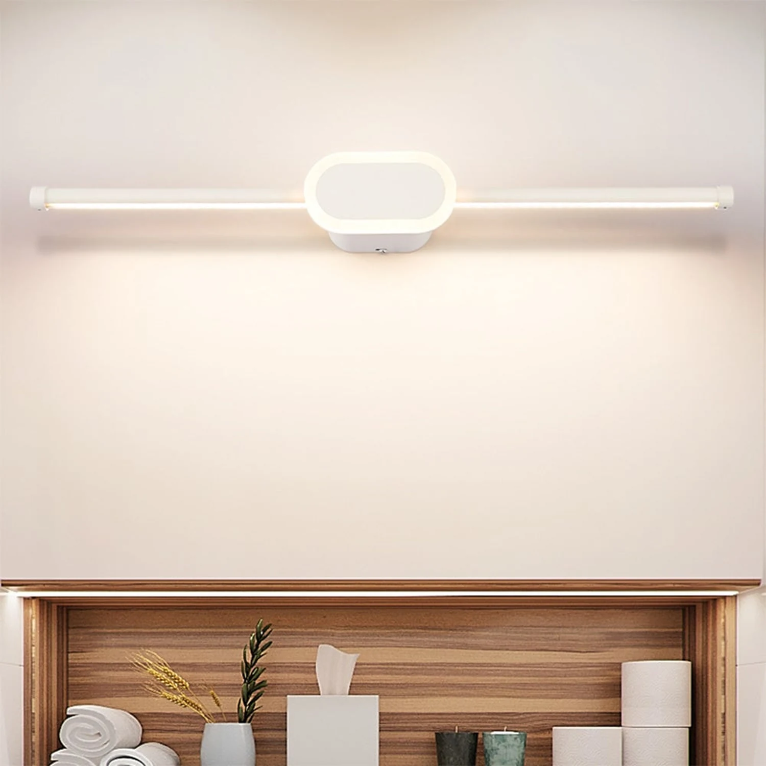 Edge Spiegelfront Waschtisch-Wandleuchte, Rechteckig & Rund, L 40/60/80CM - Lumpaz