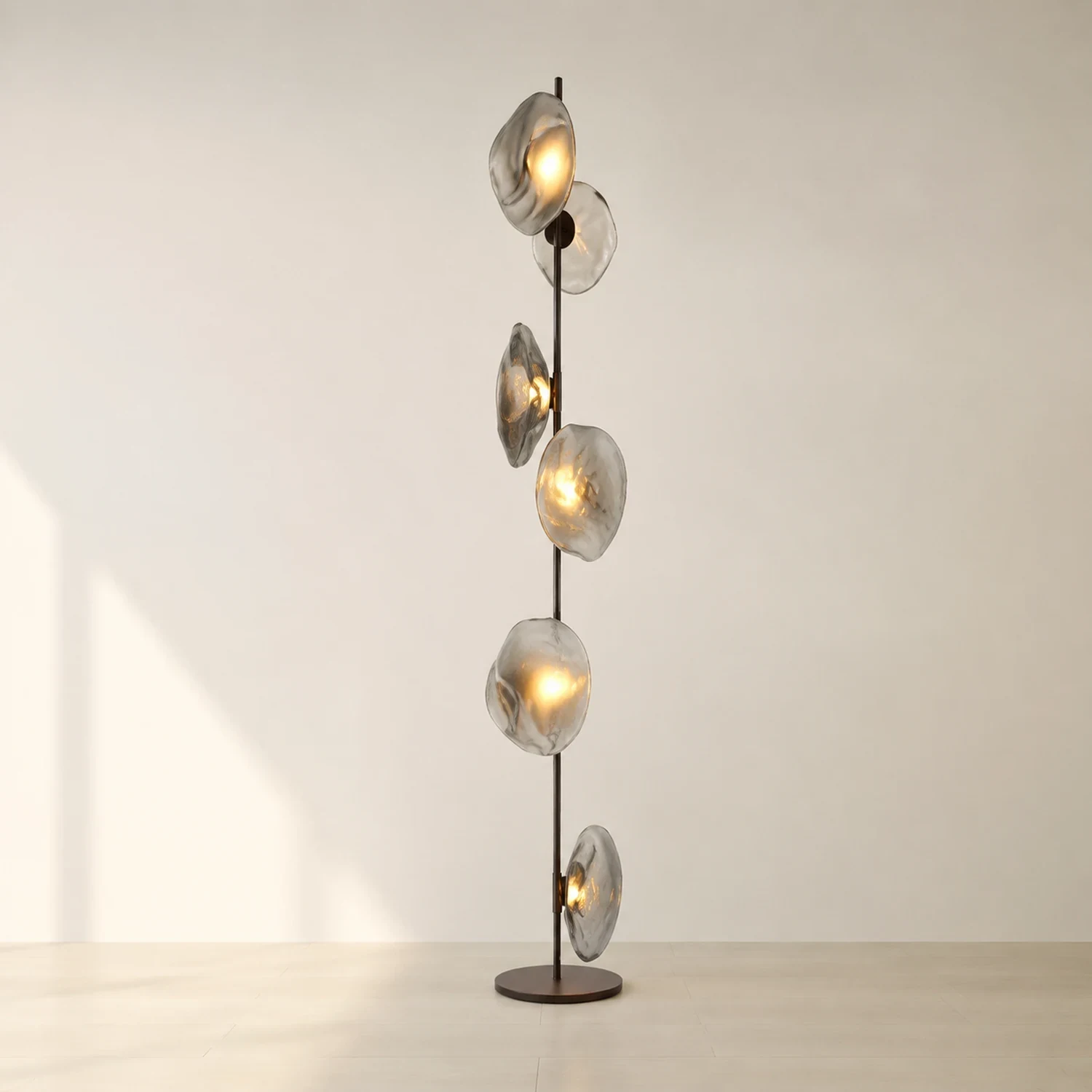 Byers Stehleuchte, 3/6 -flammig, Metall und Glas - Lumpaz
