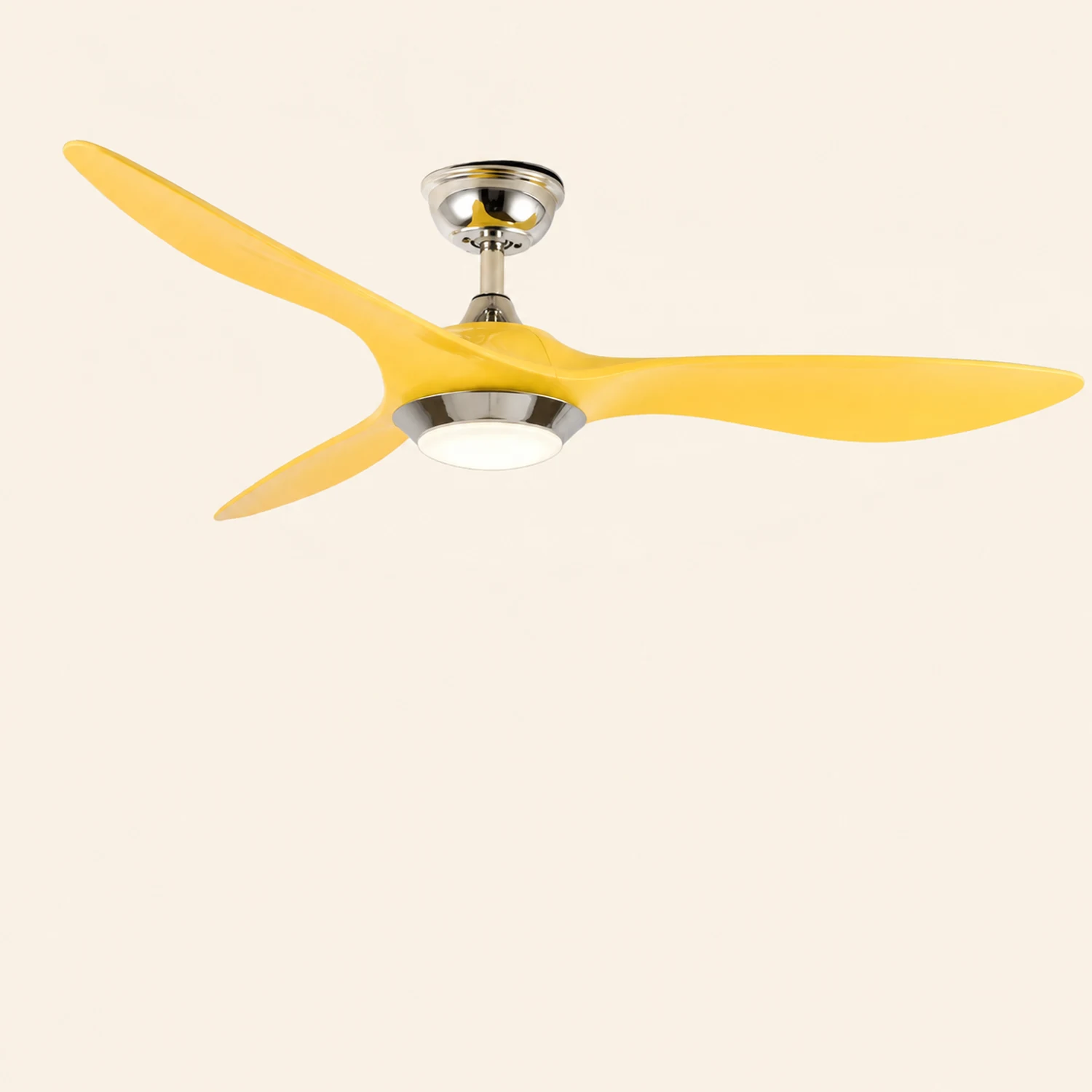 Garner 3-Blatt Deckenventilator mit Beleuchtung, Schwarz & Gelb, ∅132CM - Lumpaz