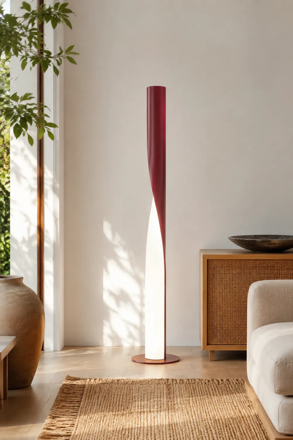 Edge Gedrehter Zylinder Stehlampe, Metall, 190CM Lang - Lumpaz