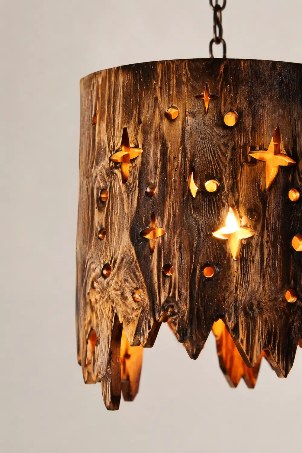 Austin Stern-Pendelleuchte, Metall & Holz - Lumpaz