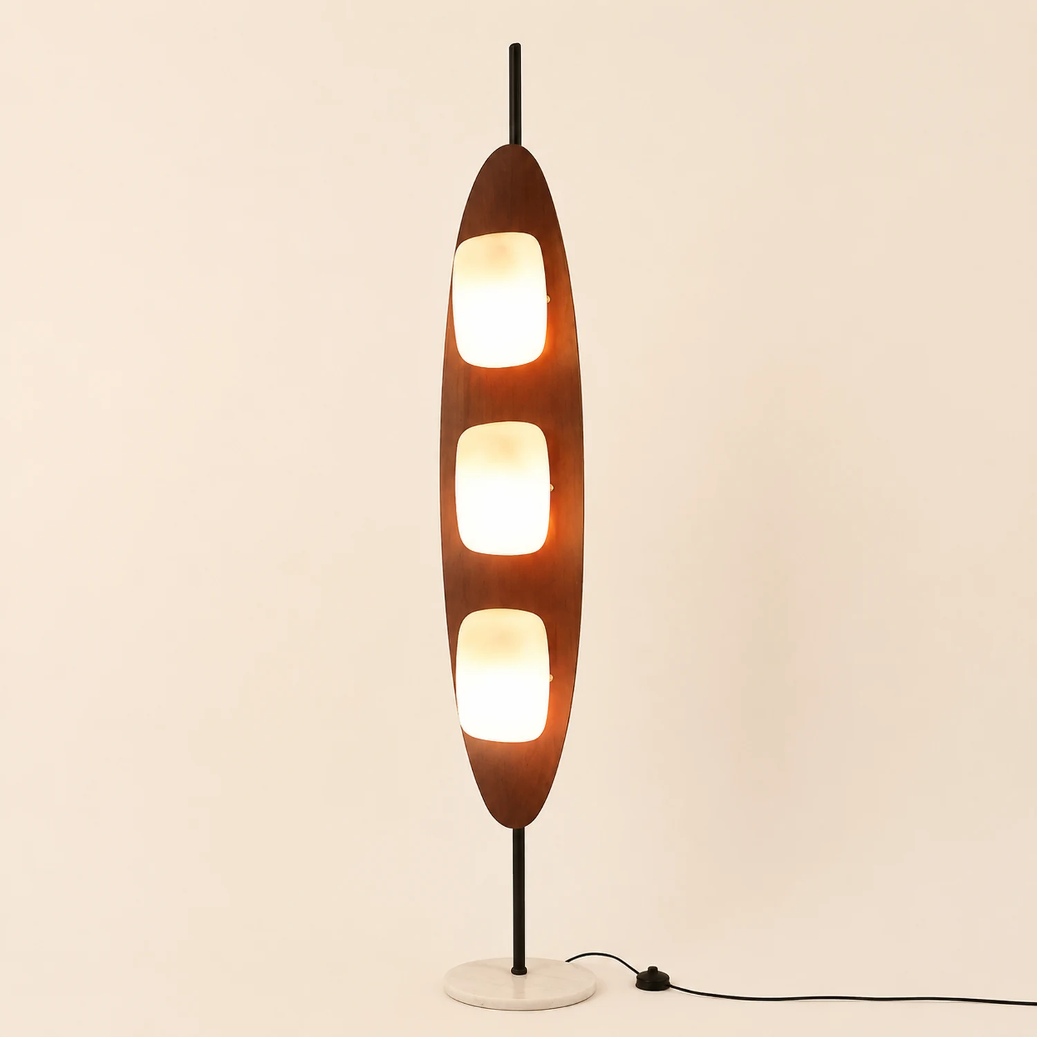 Salgado Blattform Stehlampe, Metall, 3-flammig, 160CM Lang - Lumpaz