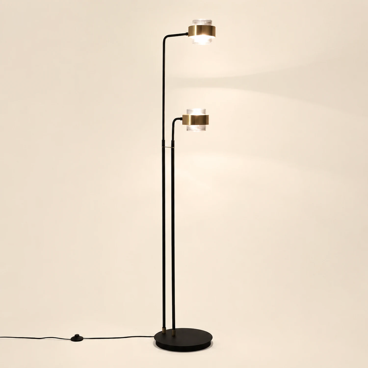 Salgado Schwarze Stehlampe, Metall, 2-flammig, 170CM Lang - Lumpaz