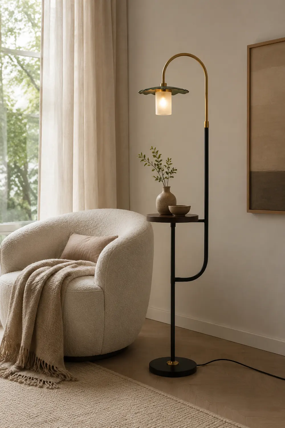 Carins Lotusblatt Stehlampe, Metall & Acryl, 3 Farben, 160CM Lang/165CM Lang - Lumpaz