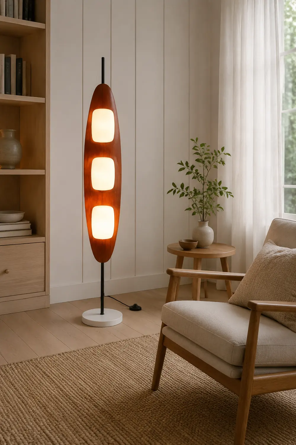 Salgado Blattform Stehlampe, Metall, 3-flammig, 160CM Lang - Lumpaz