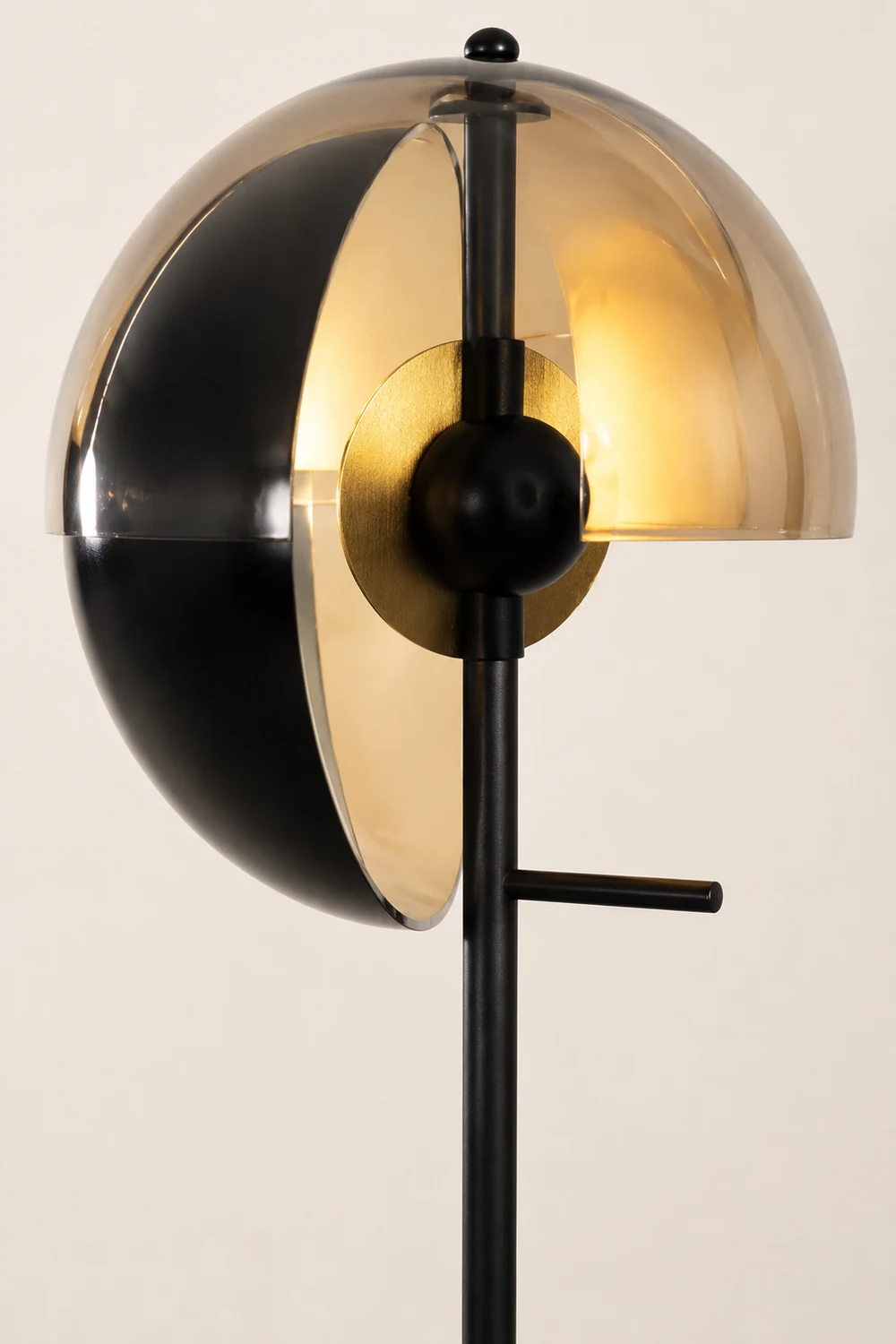 Salgado Geometrische Schwarze & Bernsteine Stehleuchte, Metall & Glas, 155CM Lang - Lumpaz