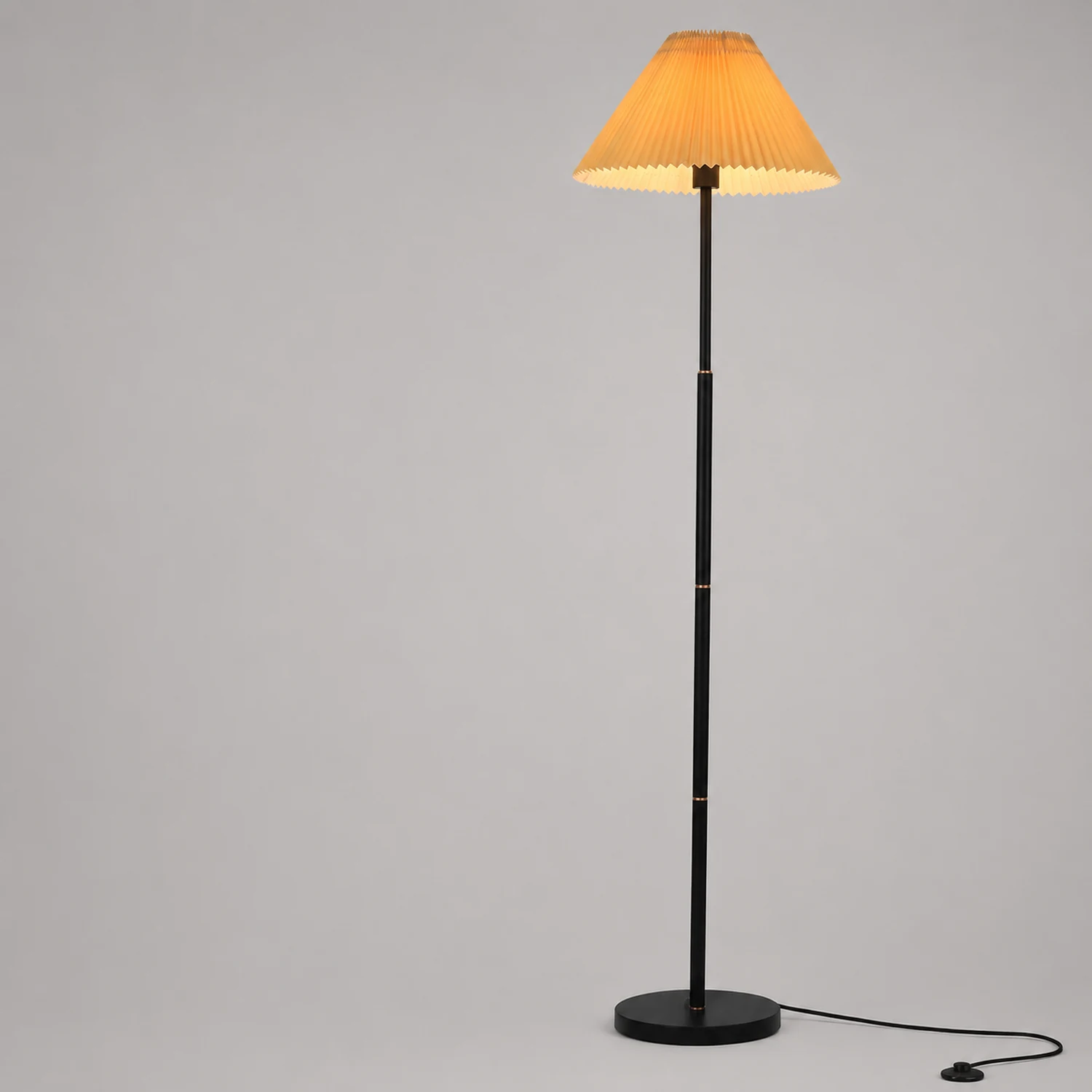 Ozawa Stehleuchte Plissiert, Metall & Stoff, 3 Farben, 165CM Lang - Lumpaz