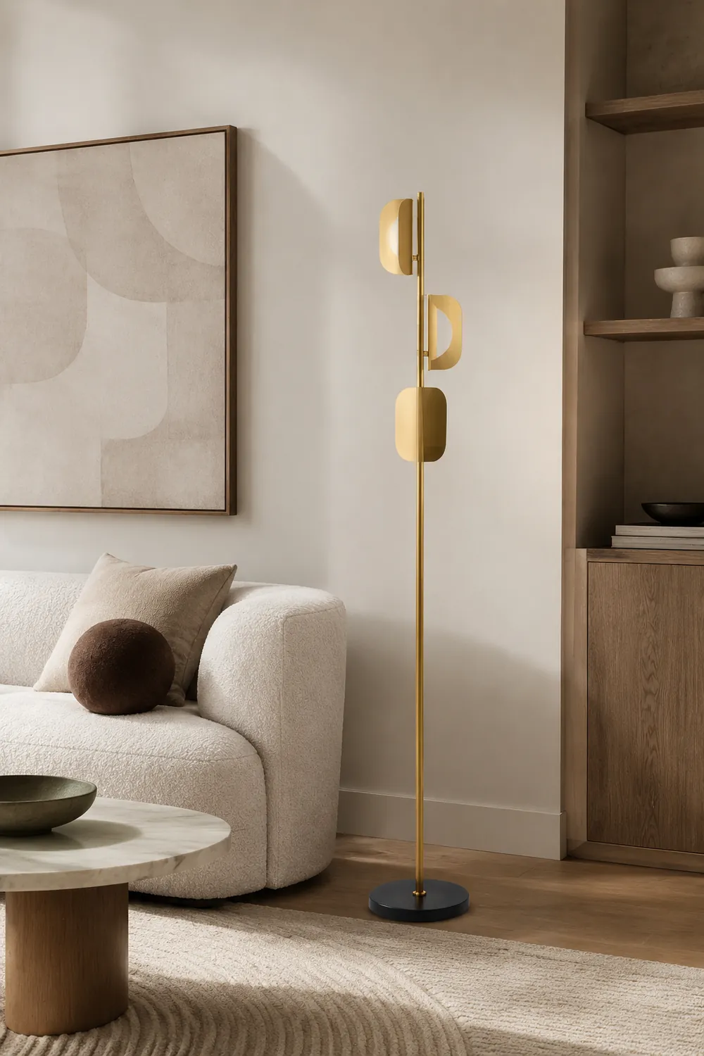 Salgado Geometrische Stehlampe, Metall, 3-flammig, 175CM Lang - Lumpaz