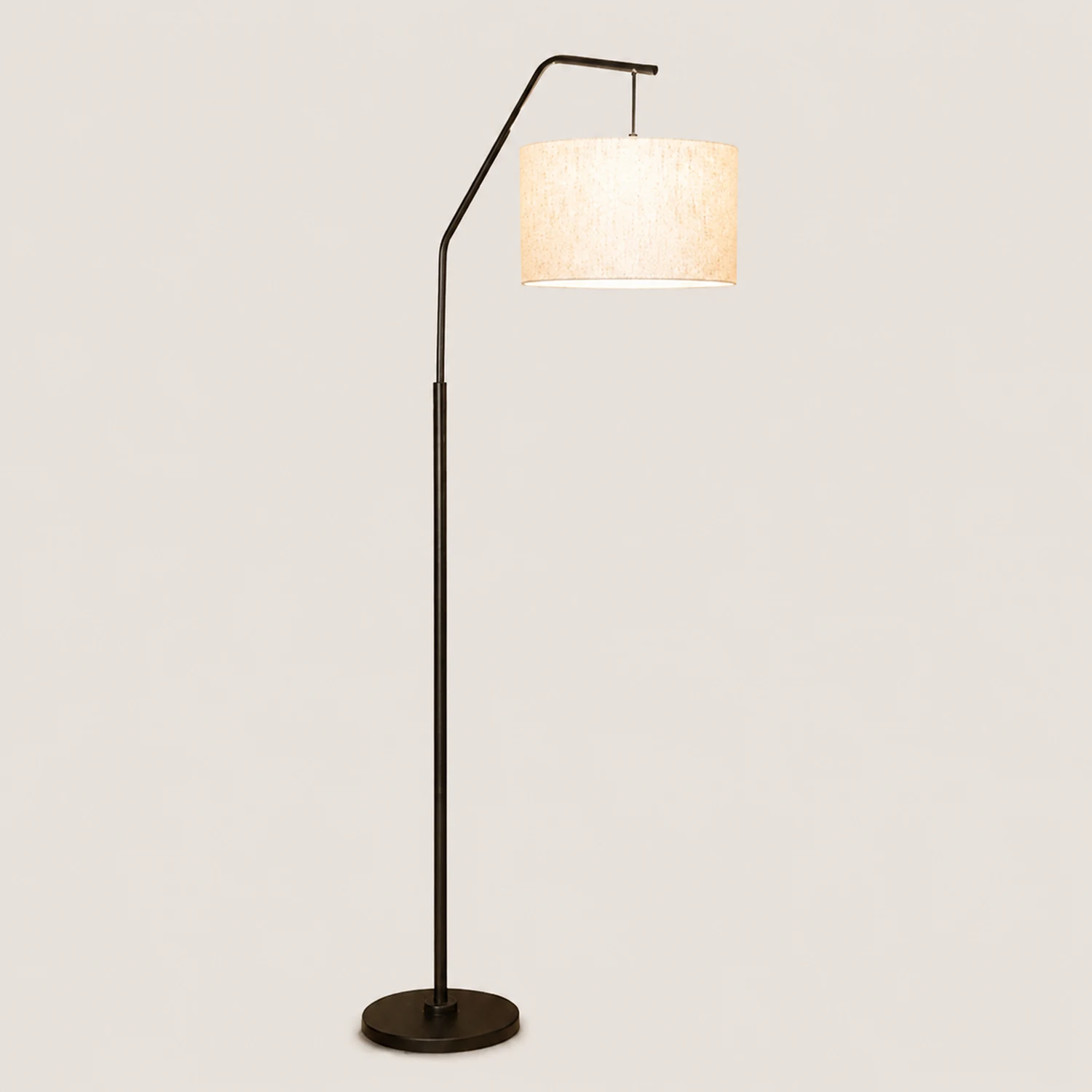 Eryn Zylinderfömige Stehleuchte, Metall & Stoff, 175CM Lang - Lumpaz