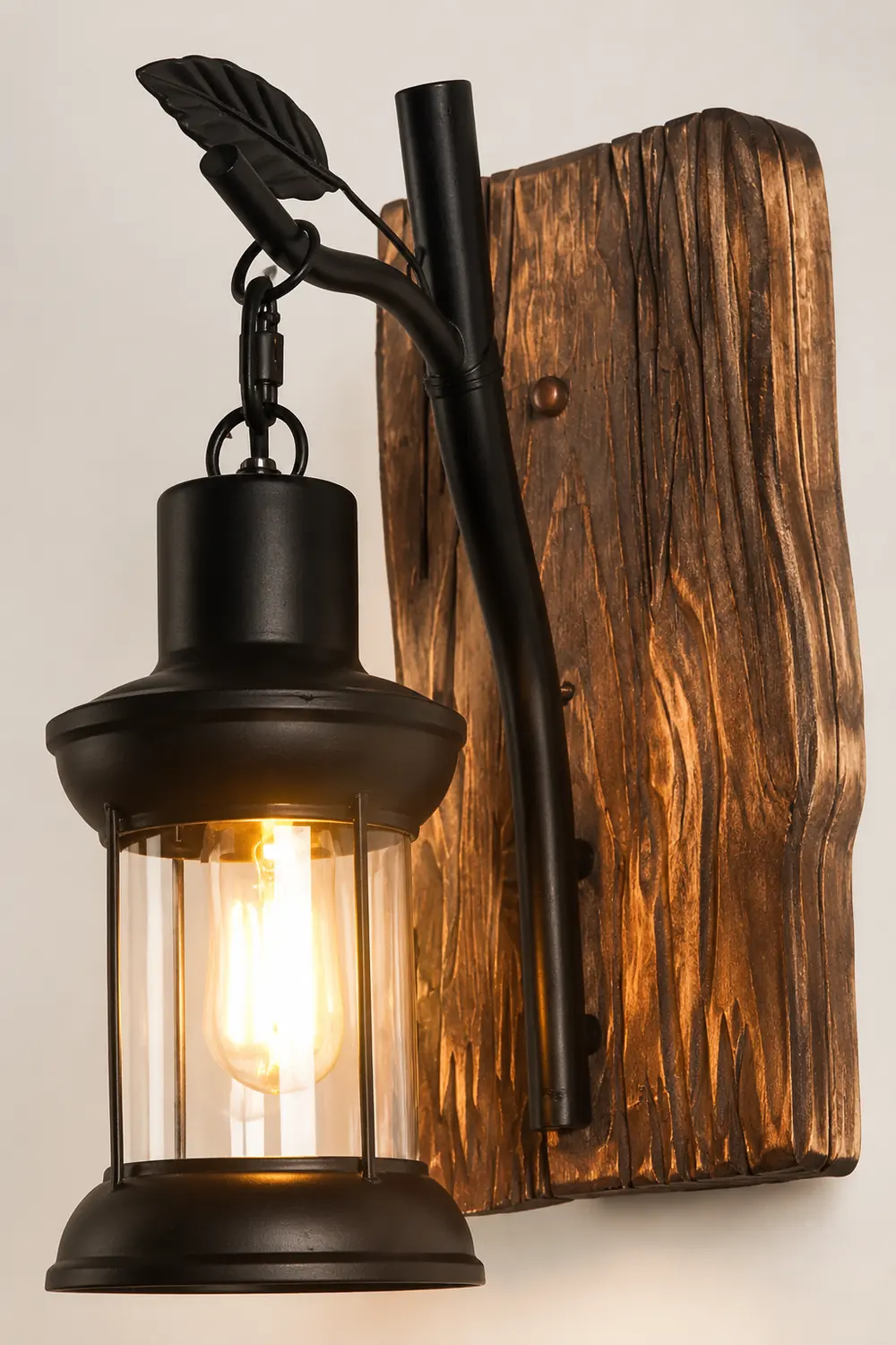 Austin Zweige Laterne Wandleuchte, Metall & Holz - Lumpaz