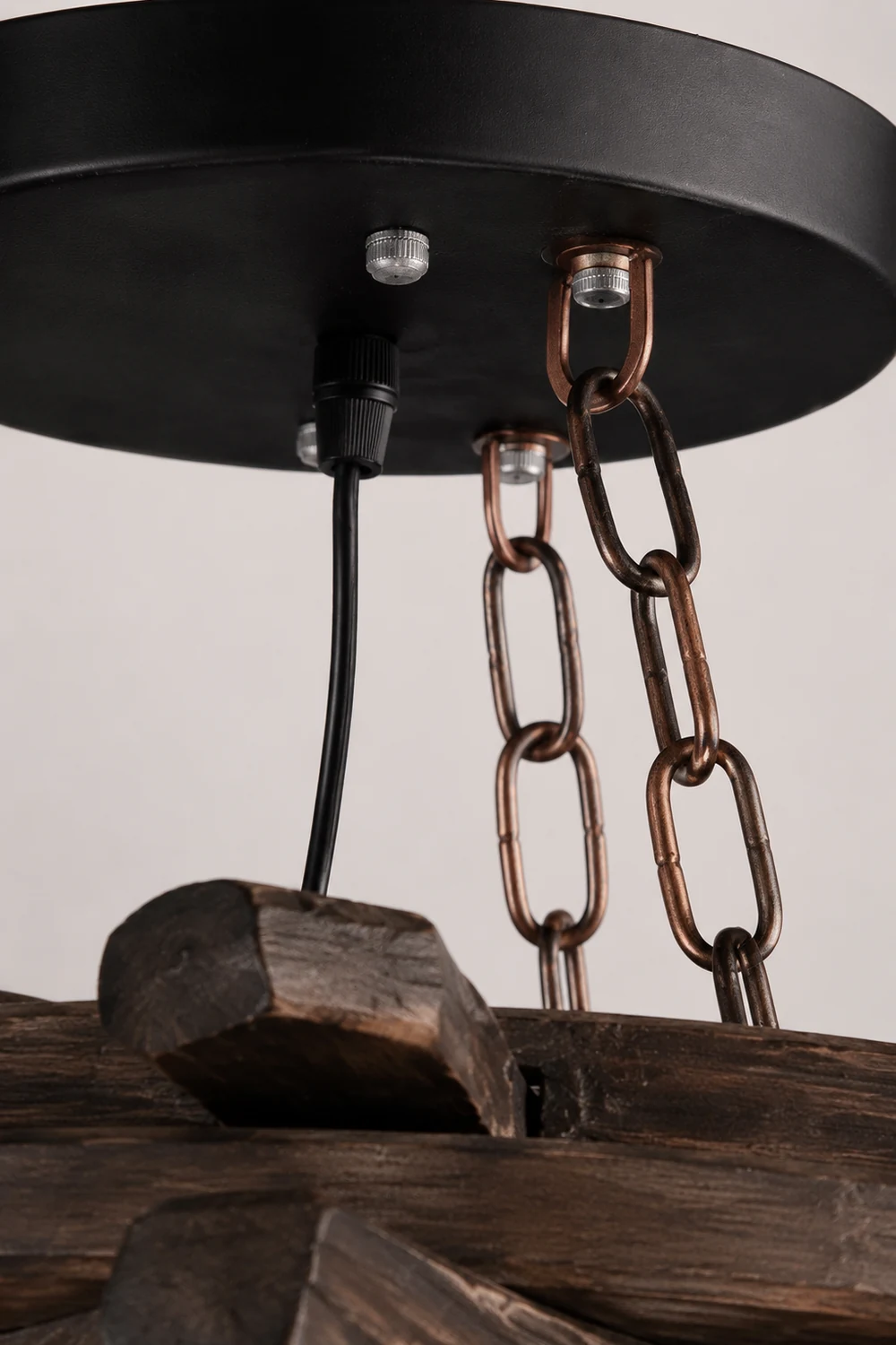 Austin Ruder Pendelleuchte, Metall & Holz, 8-flammig - Lumpaz