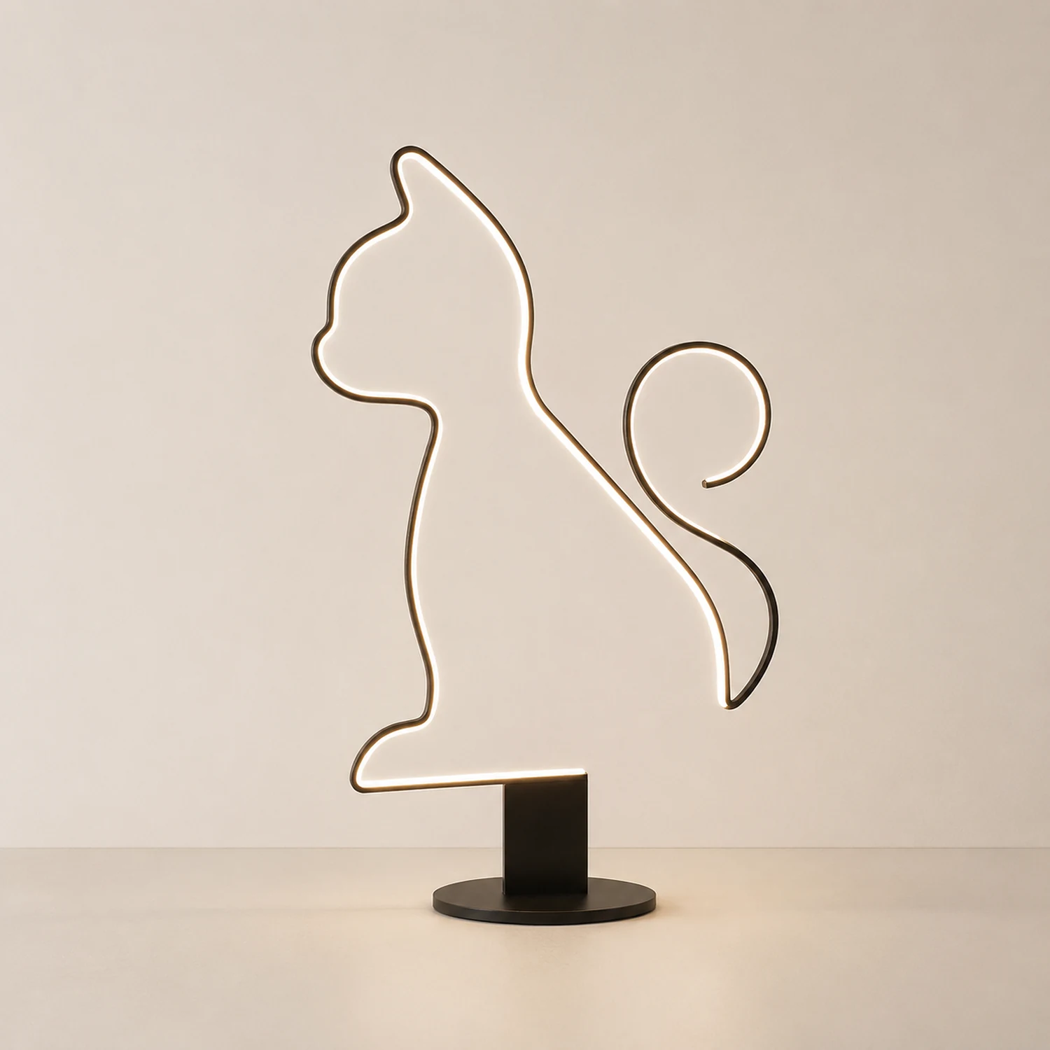 Edge Lineare Stehleuchte in Katzen- und Hundeform, Metall, 120CM Lang - Lumpaz