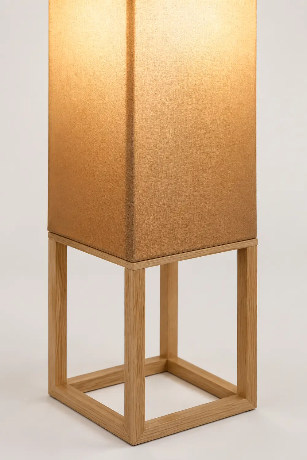 Ozawa Rechteckige Stehlampe, Holz & Textil, 119CM Lang - Lumpaz