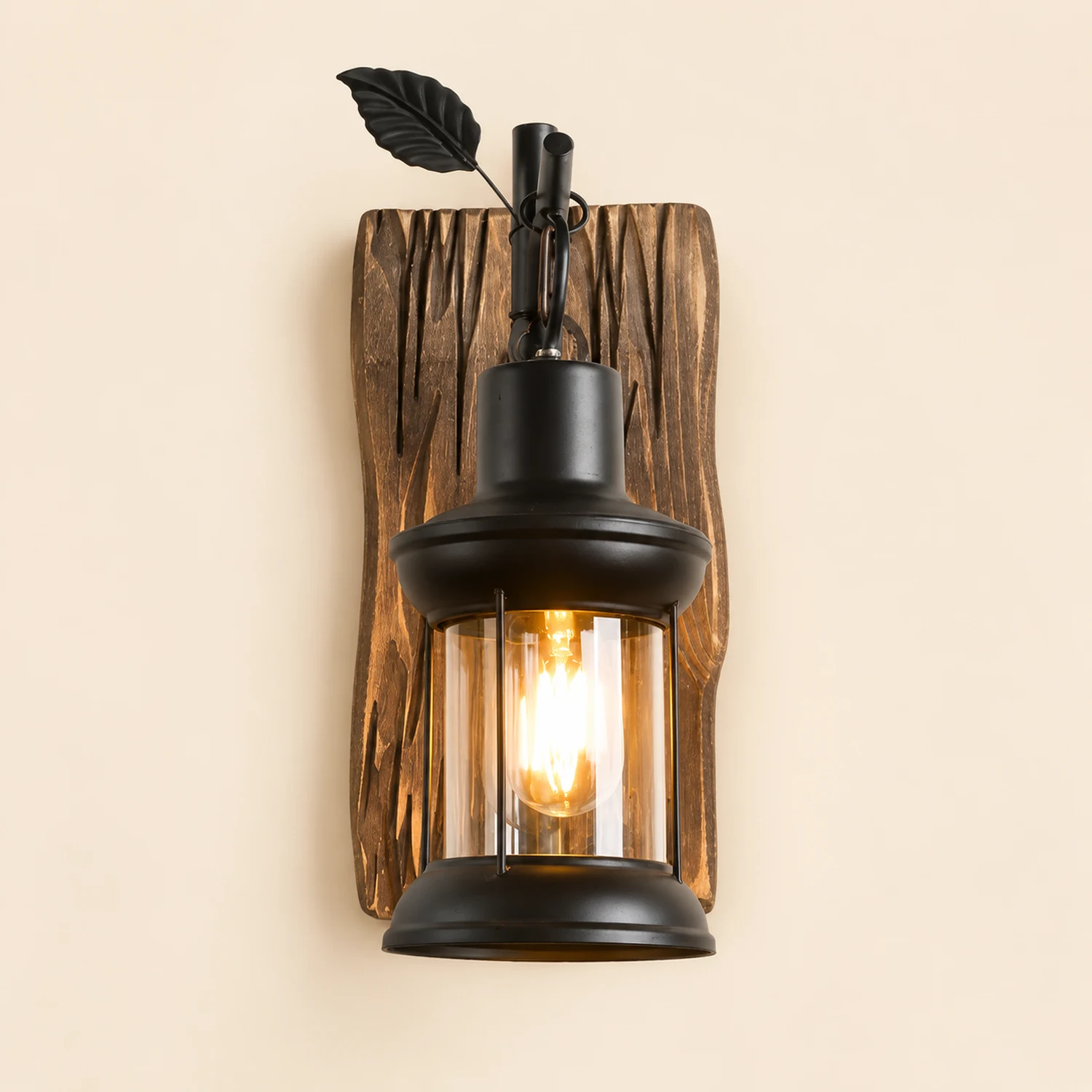 Austin Zweige Laterne Wandleuchte, Metall & Holz - Lumpaz