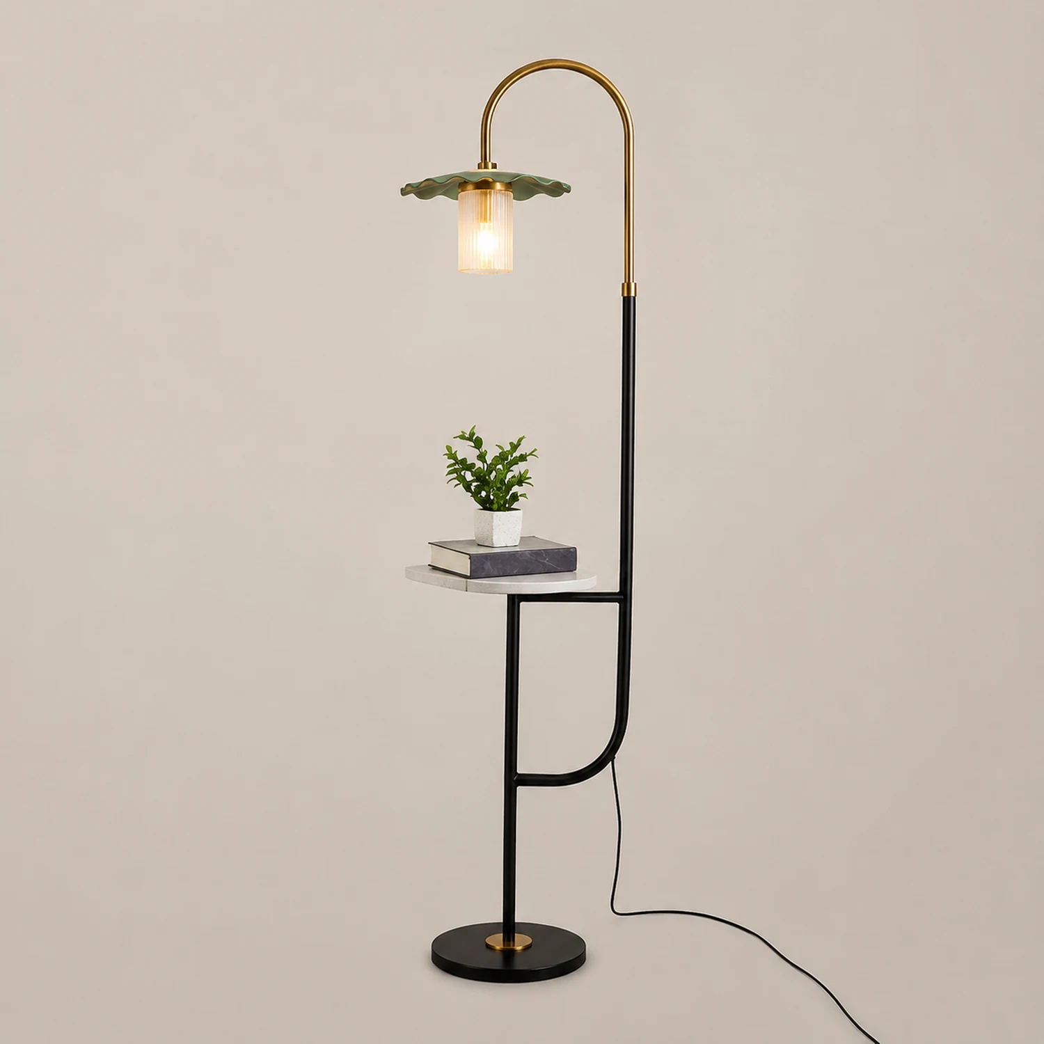 Carins Lotusblatt Stehlampe, Metall & Acryl, 3 Farben, 160CM Lang/165CM Lang - Lumpaz